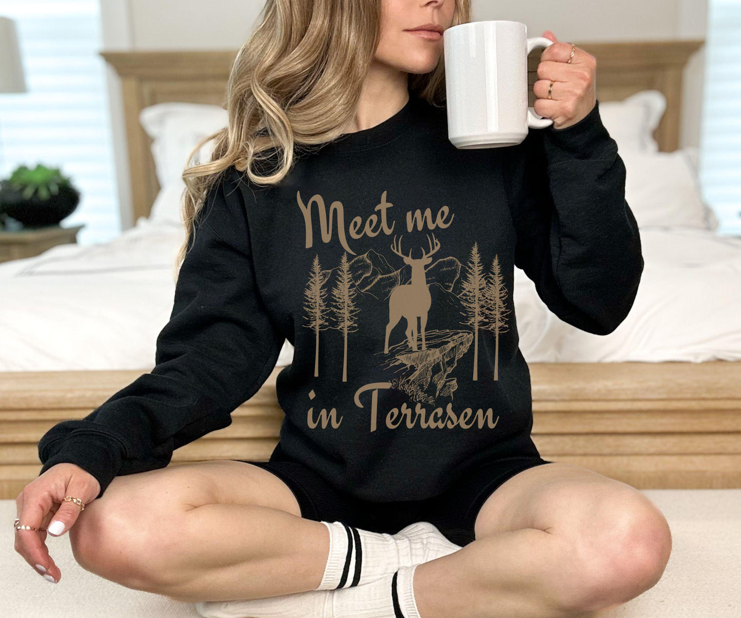 Terrasen Throne of Glass Sweatshirt, Meet Me In Terrasen Licensed SJM Merch, SJM Merch, KOA Aelin Galathynius Kingdom of Ash Sweatshirt