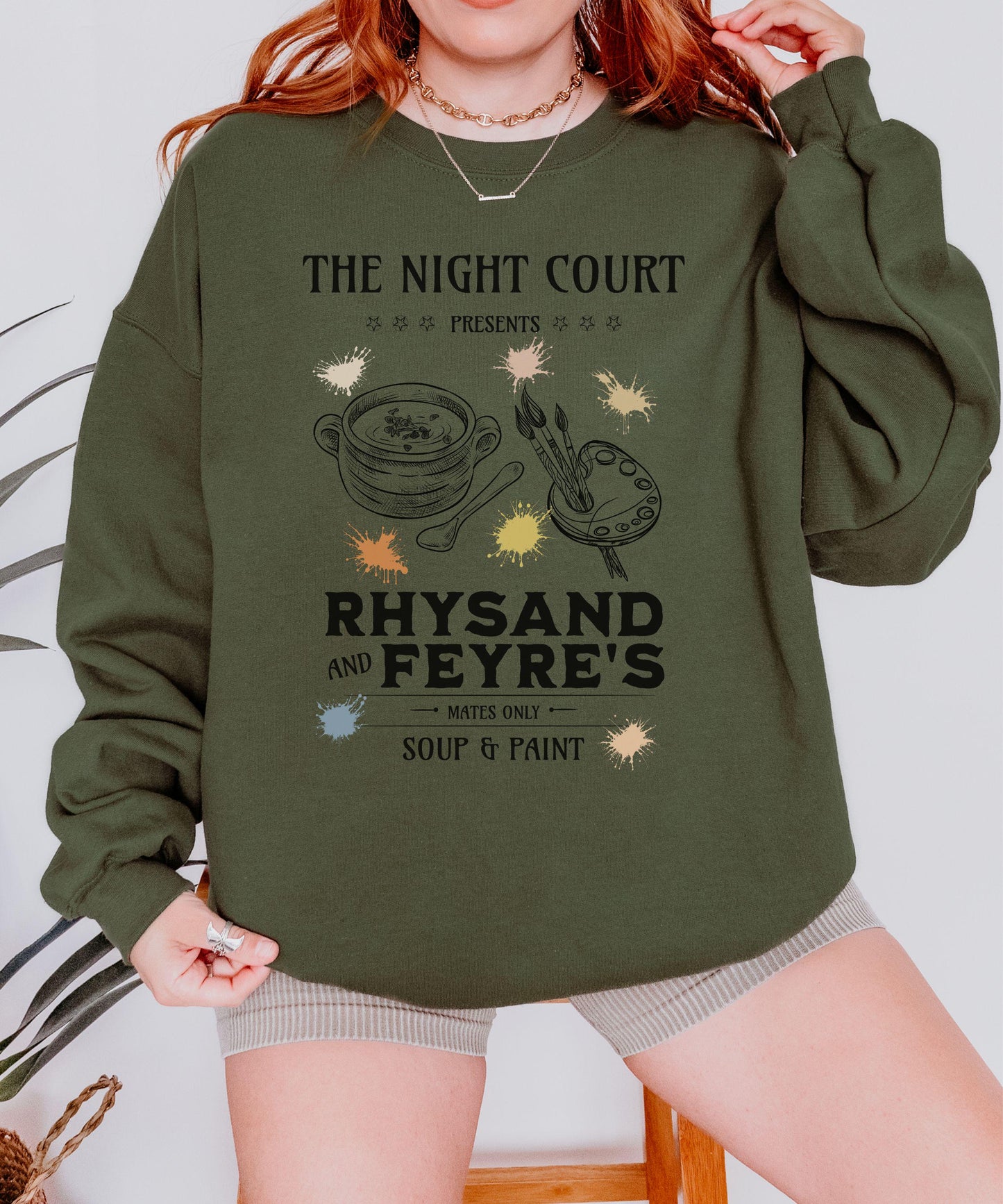 ACOMAF Rhysand and Feyre Soup and Paint Sweatshirt, Officially Licensed SJM Merch ACOTAR Sweatshirt, Night Court Bookish Shirt, Chapter 55