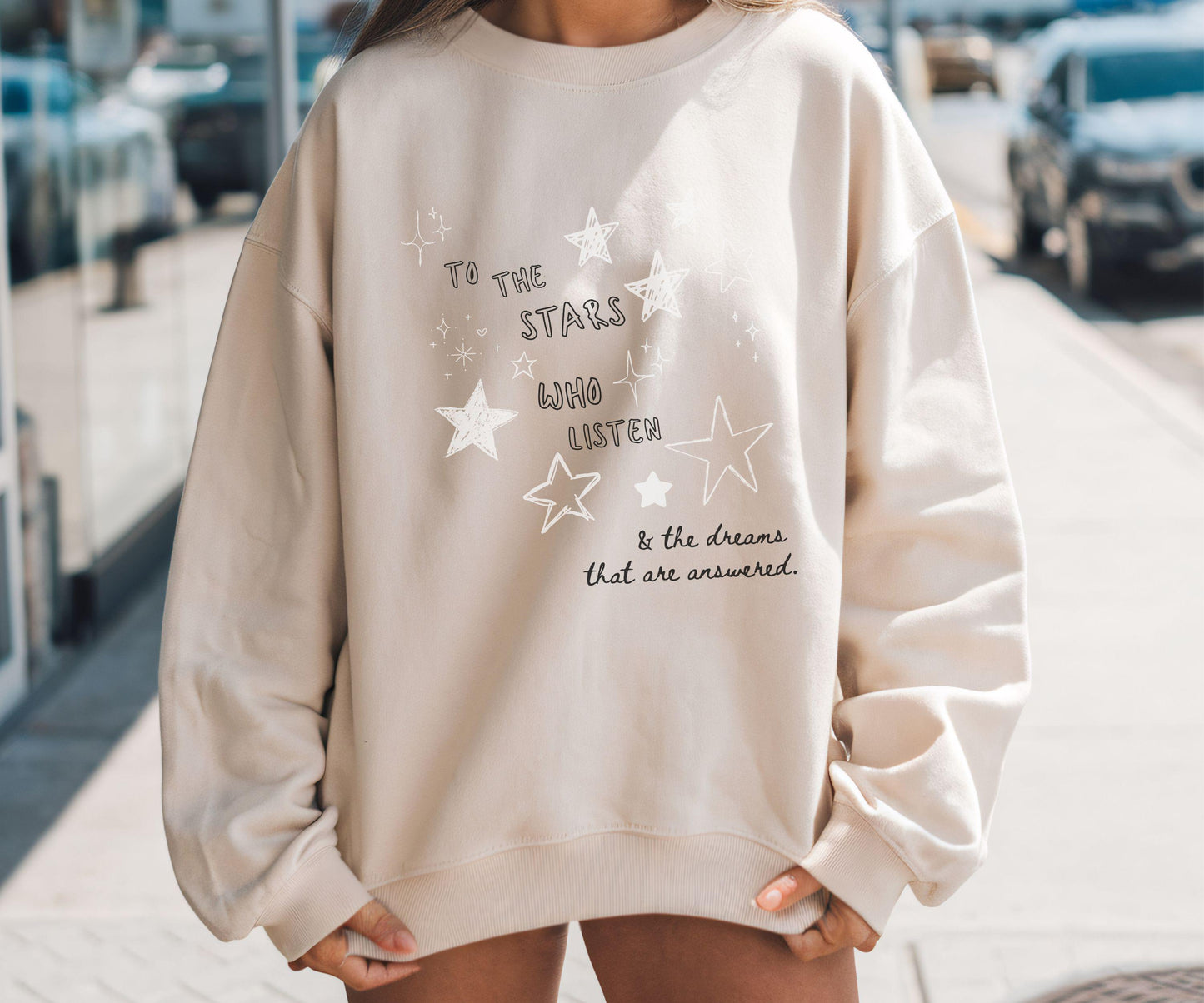 To The Stars Who Listen Velaris Sweatshirt, Starfall ACOMAF Sweatshirt Rhysand and Feyre Licensed ACOTAR SJM Merch Romantasy Reader Crewneck