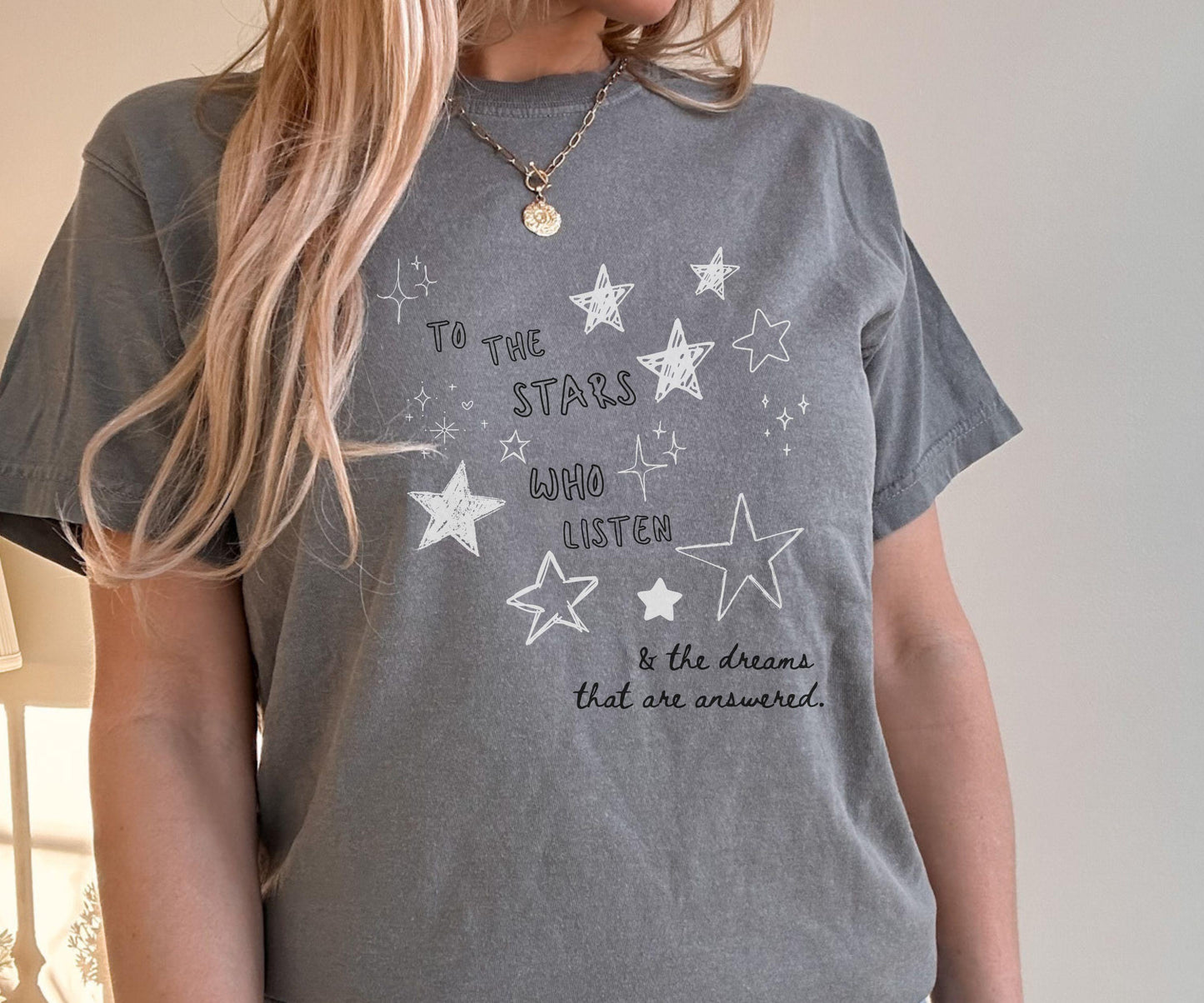 To The Stars Who Listen Starfall Velaris Shirt, ACOMAF Shirt, Rhysand and Feyre, Licensed ACOTAR SJM Merch Romantasy Reader Sarah J Maas Tee