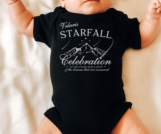 Velaris Starfall ACOMAF Baby Clothes, ACOTAR Bodysuit To The Stars Who Listen Sarah J Maas Merch Rhysand and Feyre Bookish Baby Shower Gift