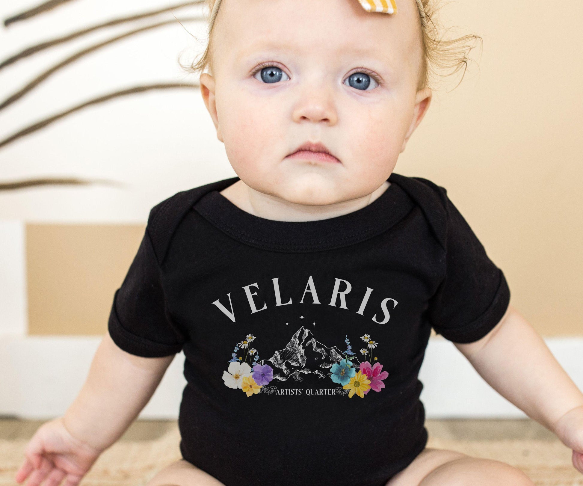 Velaris Artist's Quarter Baby Bodysuit, Licensed SJM Merch ACOTAR Baby Gift ACOMAF Baby Clothes, Sarah J Maas Bookish Baby Shower Gift