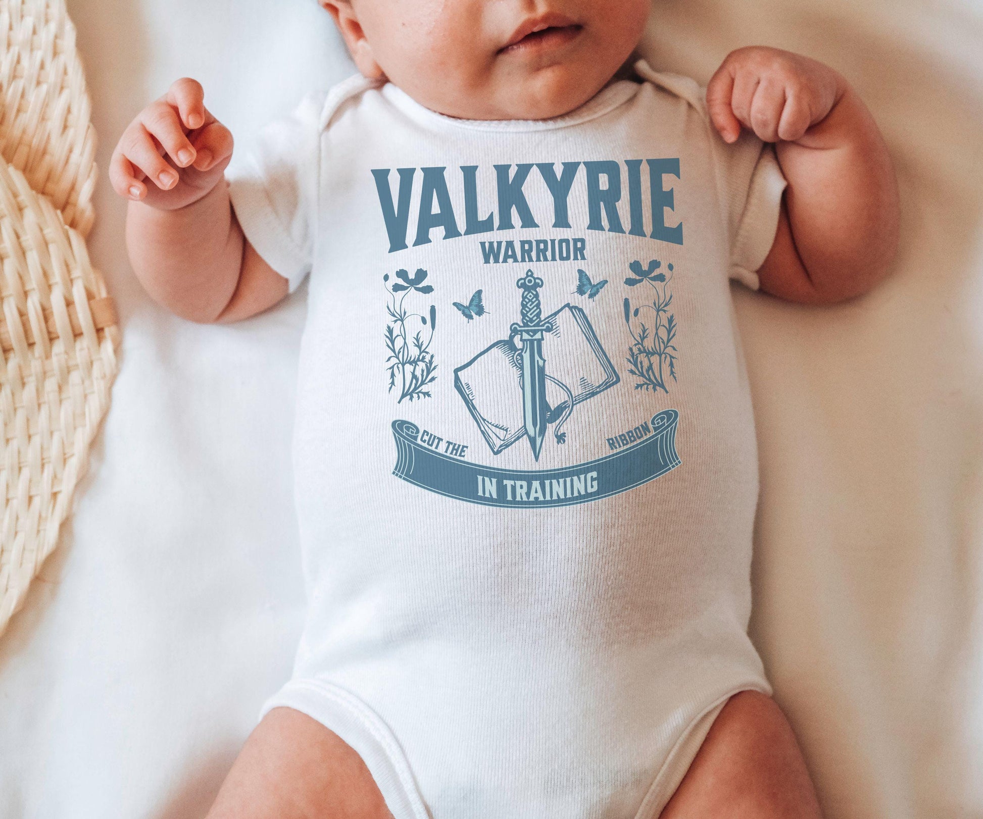 Valkyrie Warrior In Training Baby Bodysuit, Licensed SJM Merch, Nesta ACOSF ACOTAR Baby Clothes, Sarah J Maas Bookish Baby Shower Gifts