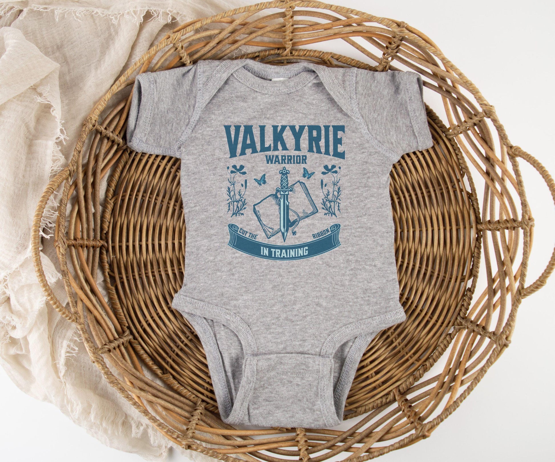 Valkyrie Warrior In Training Baby Bodysuit, Licensed SJM Merch, Nesta ACOSF ACOTAR Baby Clothes, Sarah J Maas Bookish Baby Shower Gifts