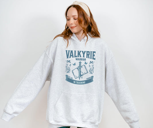 Valkyrie Hoodie Silver Flames, Warrior In Training Licensed SJM Merch, Sarah J Maas Nesta Cassian Velaris Sweatshirt ACOSF ACOTAR Hoodie