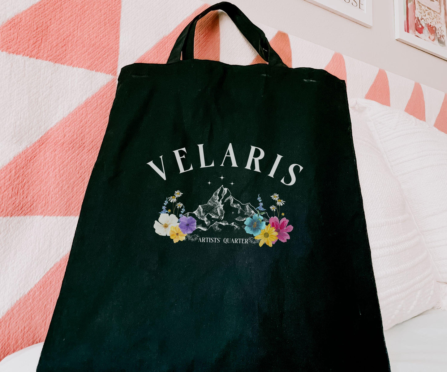 Velaris Tote Bag Artists' Quarter, Officially Licensed SJM Merch, ACOMAF Merch, Feyre and Rhysand, Bookish Reader Tote Bag ACOTAR Gifts