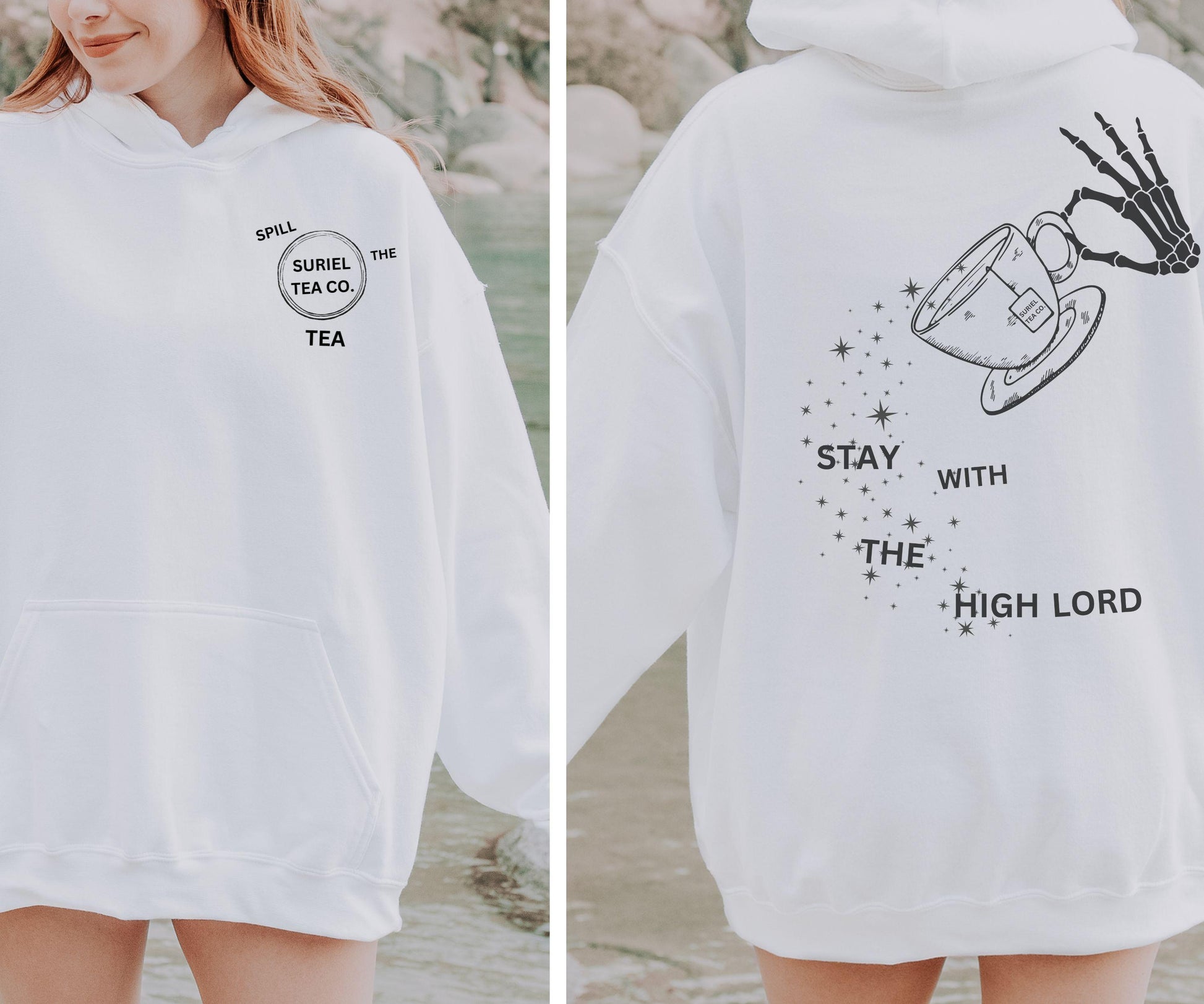 Suriel Tea Co Hoodie, ACOTAR Sweatshirt, Licensed Sarah J Maas Merch Feyre Rhysand ACOMAF Sweatshirt The Suriel Hoodie, SJM Merch Hoodie