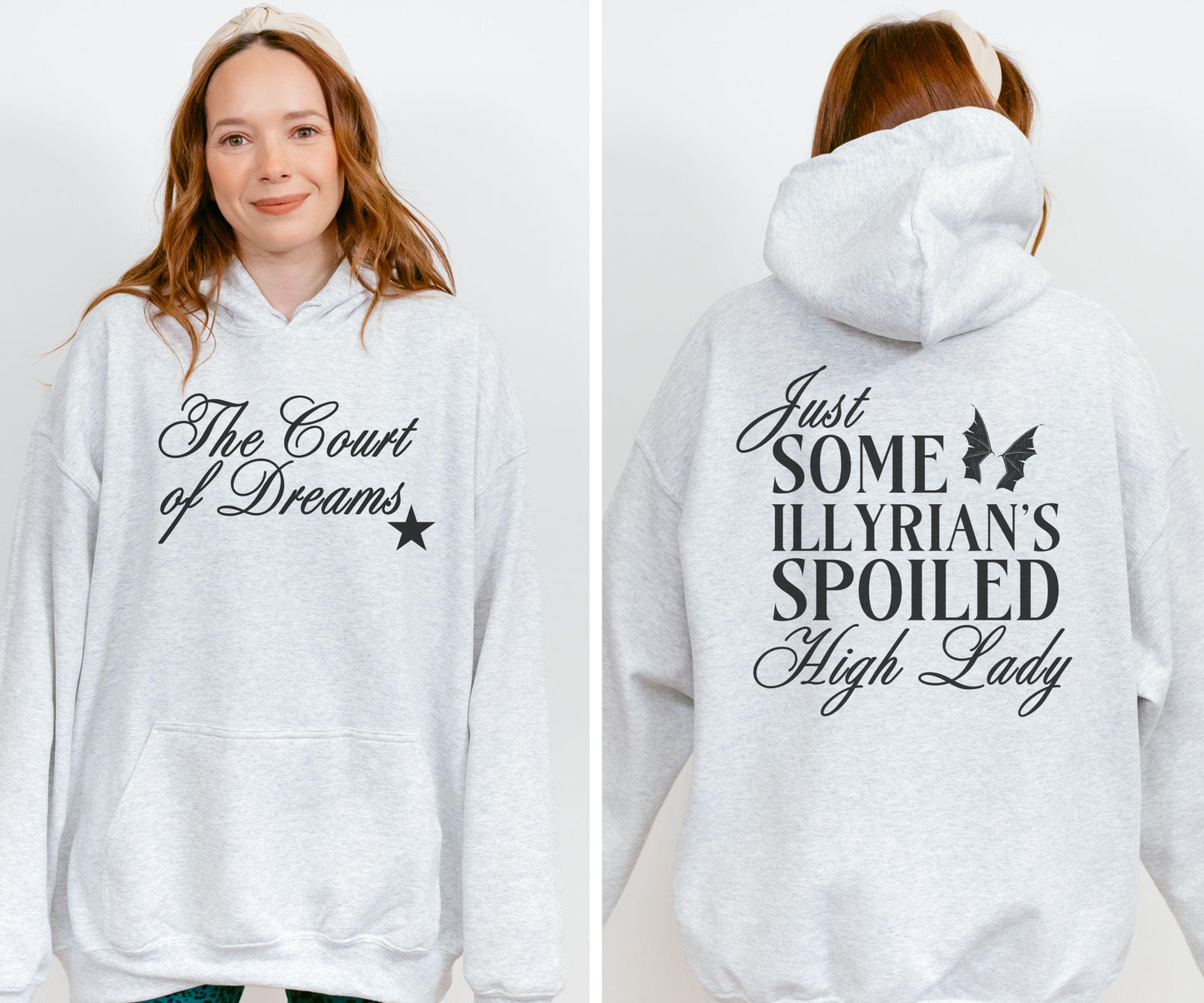 The Court of Dreams Illyrian Spoiled High Lady Hoodie, Licensed SJM Merch ACOMAF Sweatshirt Bat Boys Rhysand ACOTAR Merch Velaris Sweatshirt