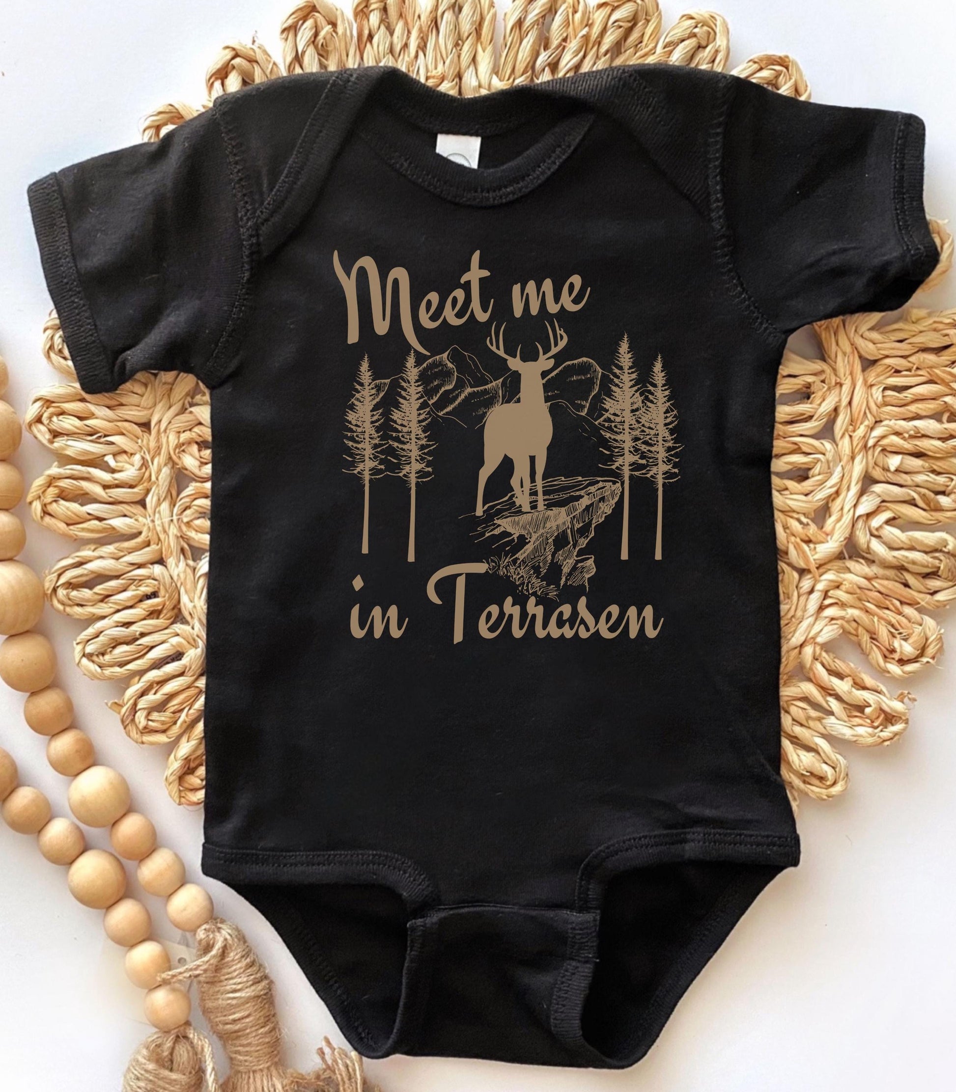 Meet Me In Terrasen Baby Bodysuit, Licensed SJM Merch Throne of Glass Baby Clothes Bookish Baby Gifts,Sarah J Maas KOA Aelin Galathynius Tee