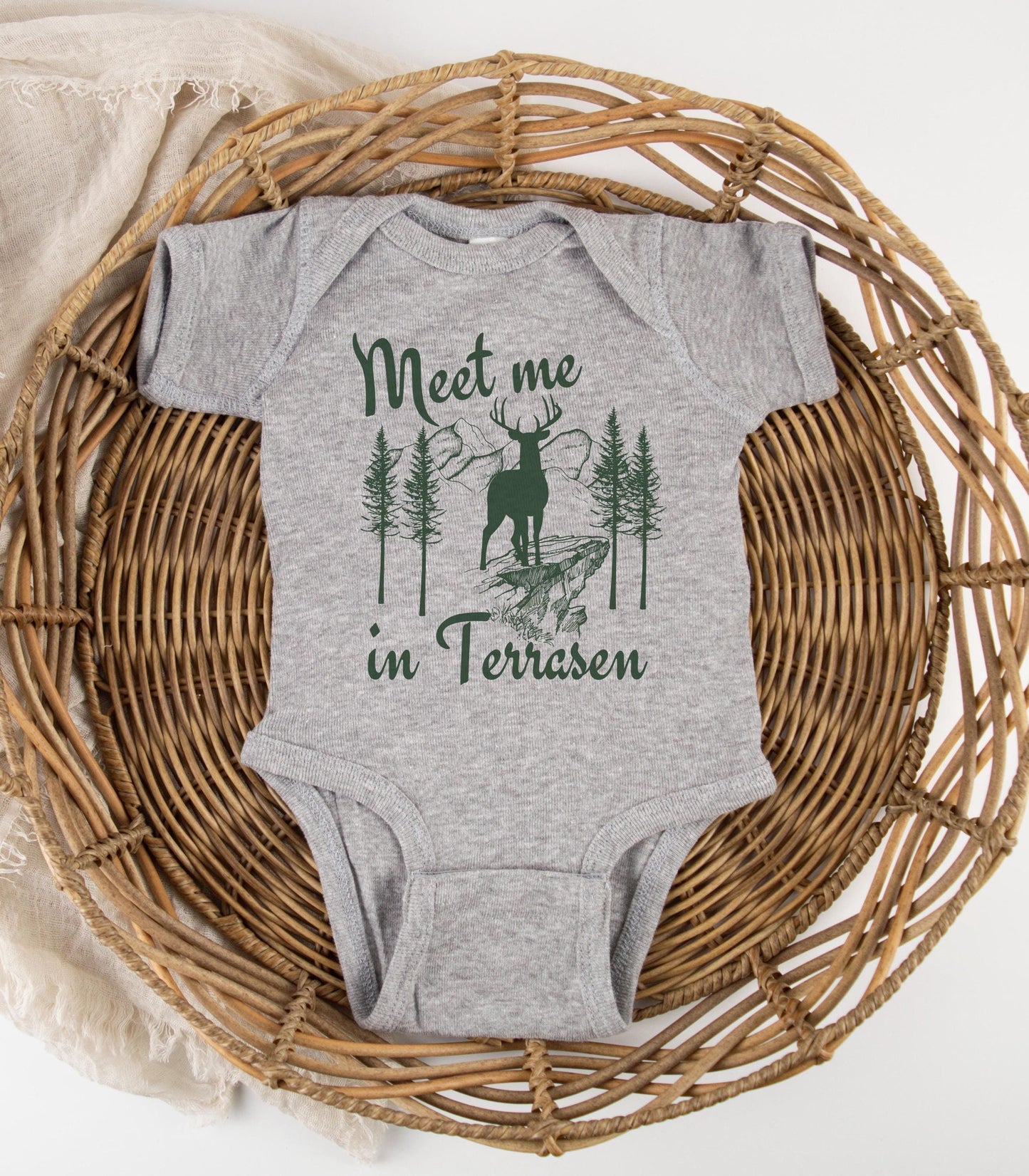 Meet Me In Terrasen Baby Bodysuit, Licensed SJM Merch Throne of Glass Baby Clothes Bookish Baby Gifts,Sarah J Maas KOA Aelin Galathynius Tee