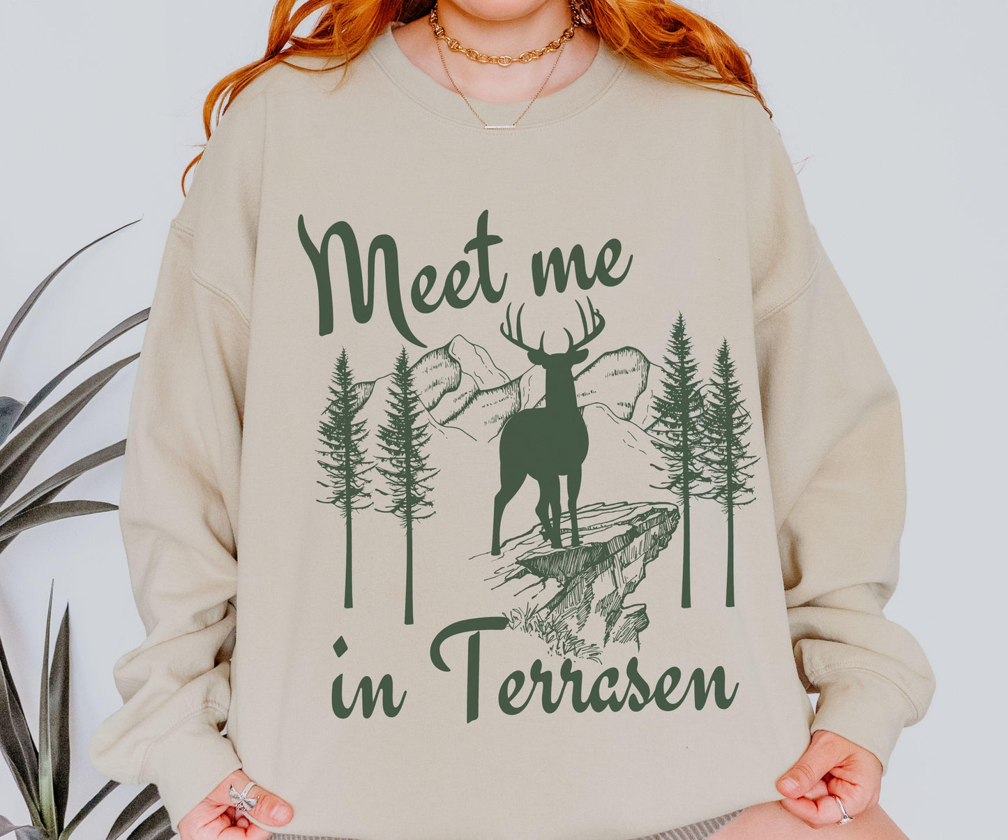 Terrasen Throne of Glass Sweatshirt, Meet Me In Terrasen Licensed SJM Merch, SJM Merch, KOA Aelin Galathynius Kingdom of Ash Sweatshirt