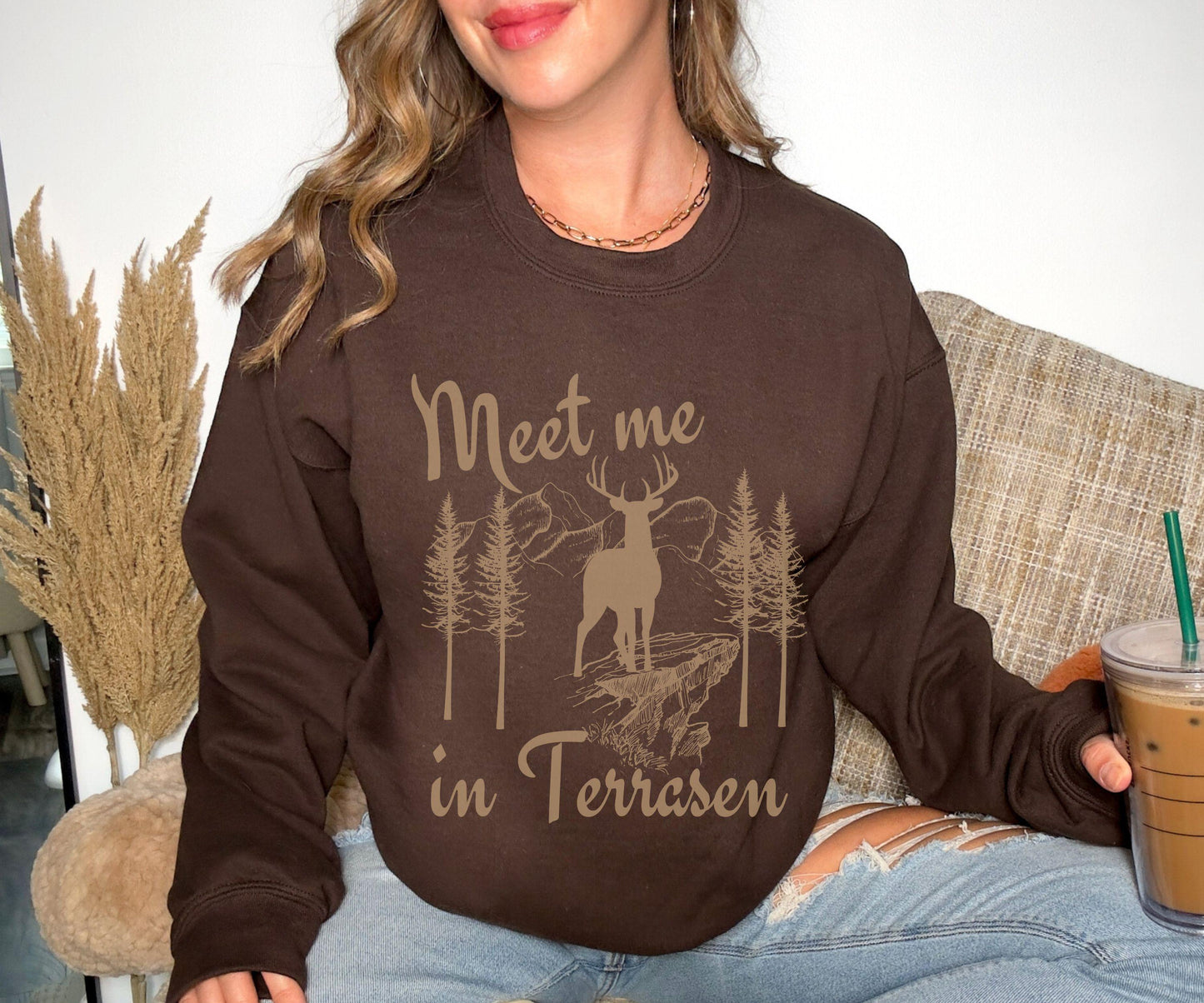 Terrasen Throne of Glass Sweatshirt, Meet Me In Terrasen Licensed SJM Merch, SJM Merch, KOA Aelin Galathynius Kingdom of Ash Sweatshirt