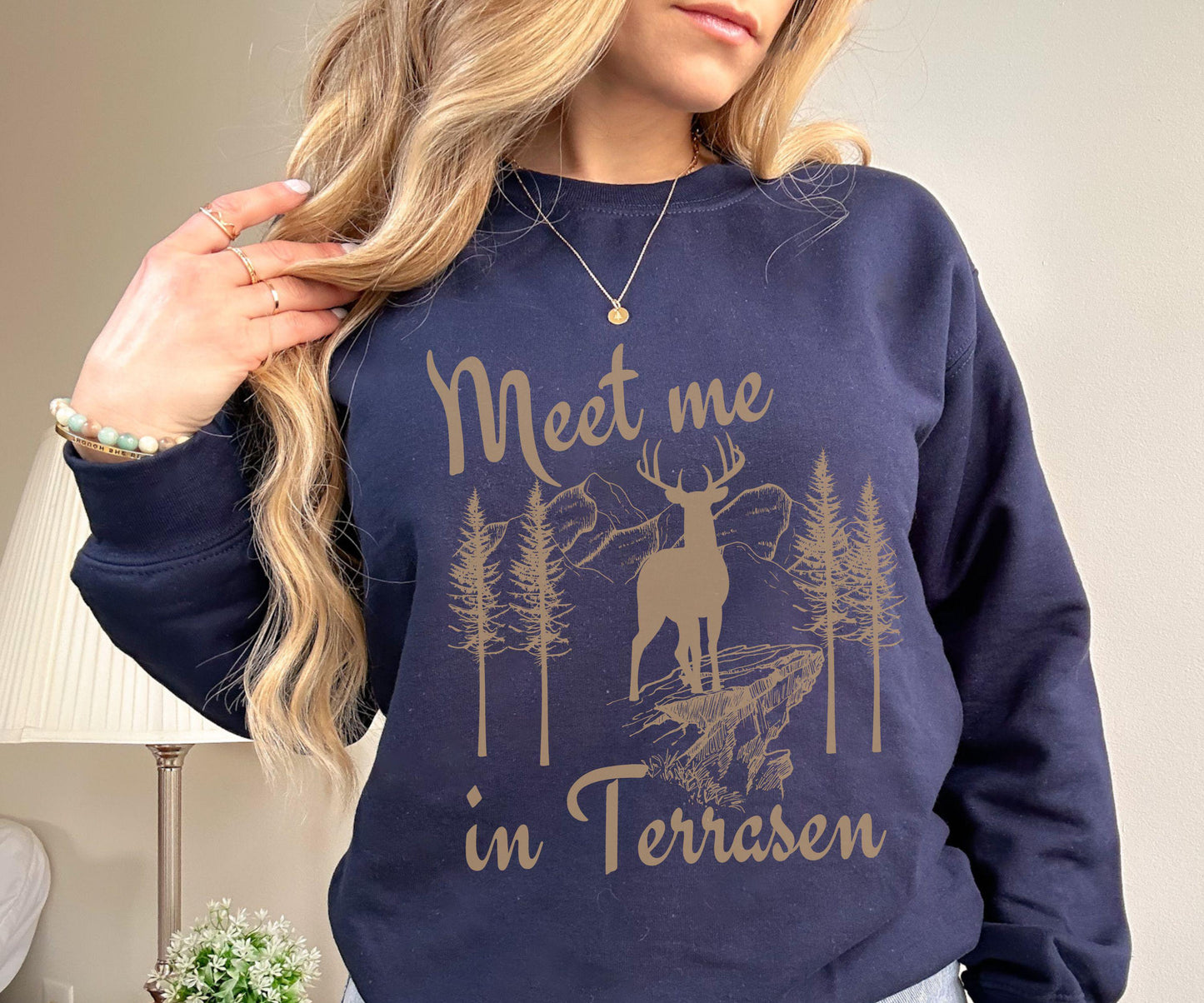 Terrasen Throne of Glass Sweatshirt, Meet Me In Terrasen Licensed SJM Merch, SJM Merch, KOA Aelin Galathynius Kingdom of Ash Sweatshirt