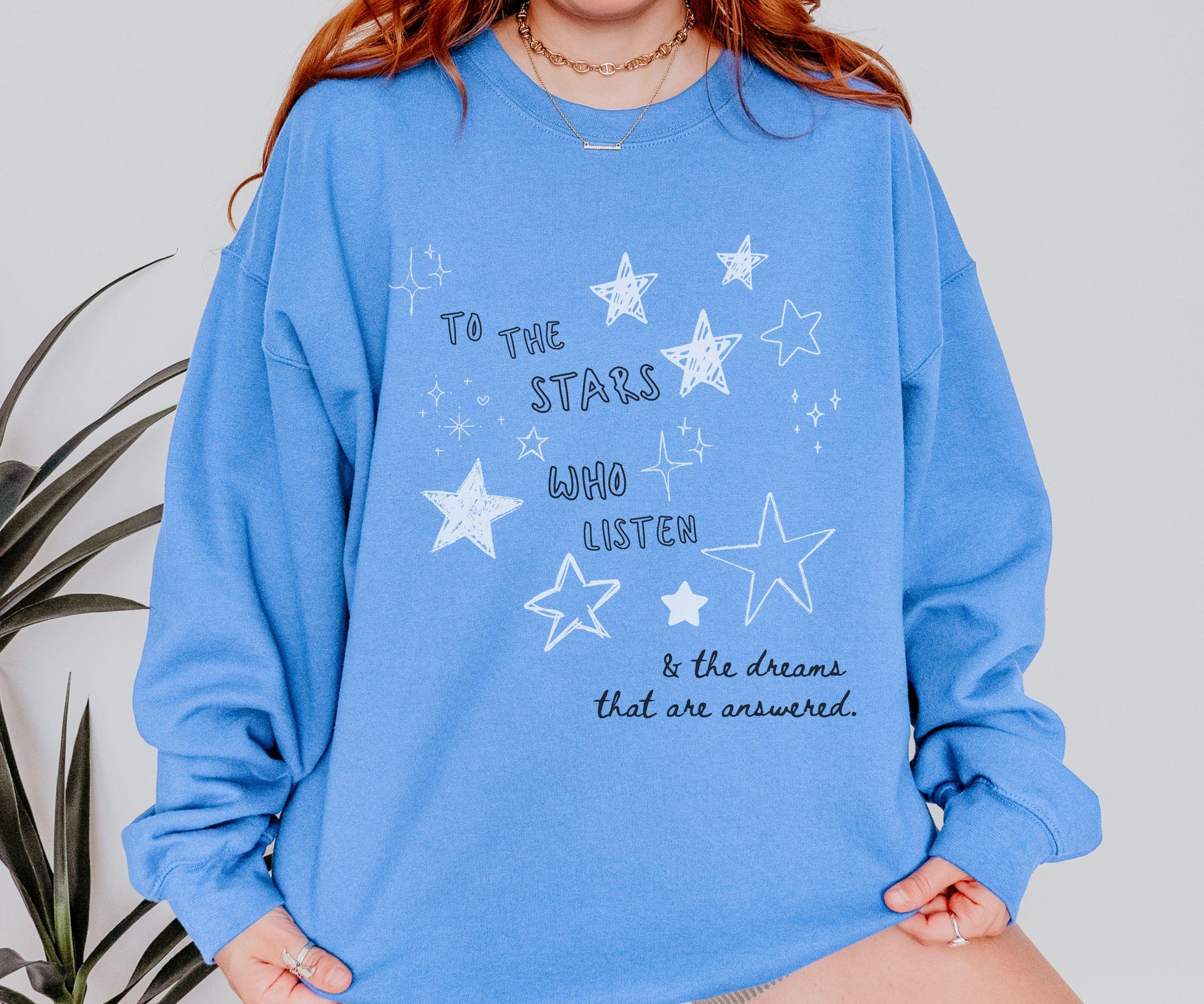 To The Stars Who Listen Velaris Sweatshirt, Starfall ACOMAF Sweatshirt Rhysand and Feyre Licensed ACOTAR SJM Merch Romantasy Reader Crewneck