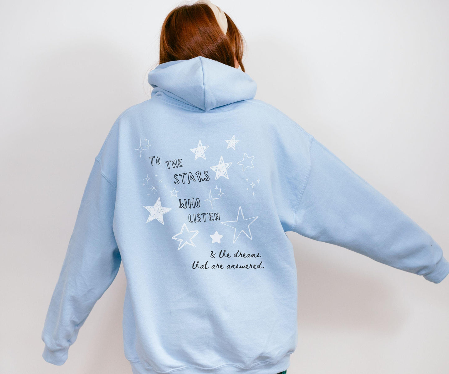 To The Stars Who Listen Back Print Hoodie, Velaris Hoodie, Starfall Hoodie, ACOMAF Merch Licensed Sarah J Maas ACOTAR Sweatshirt SJM Hoodie