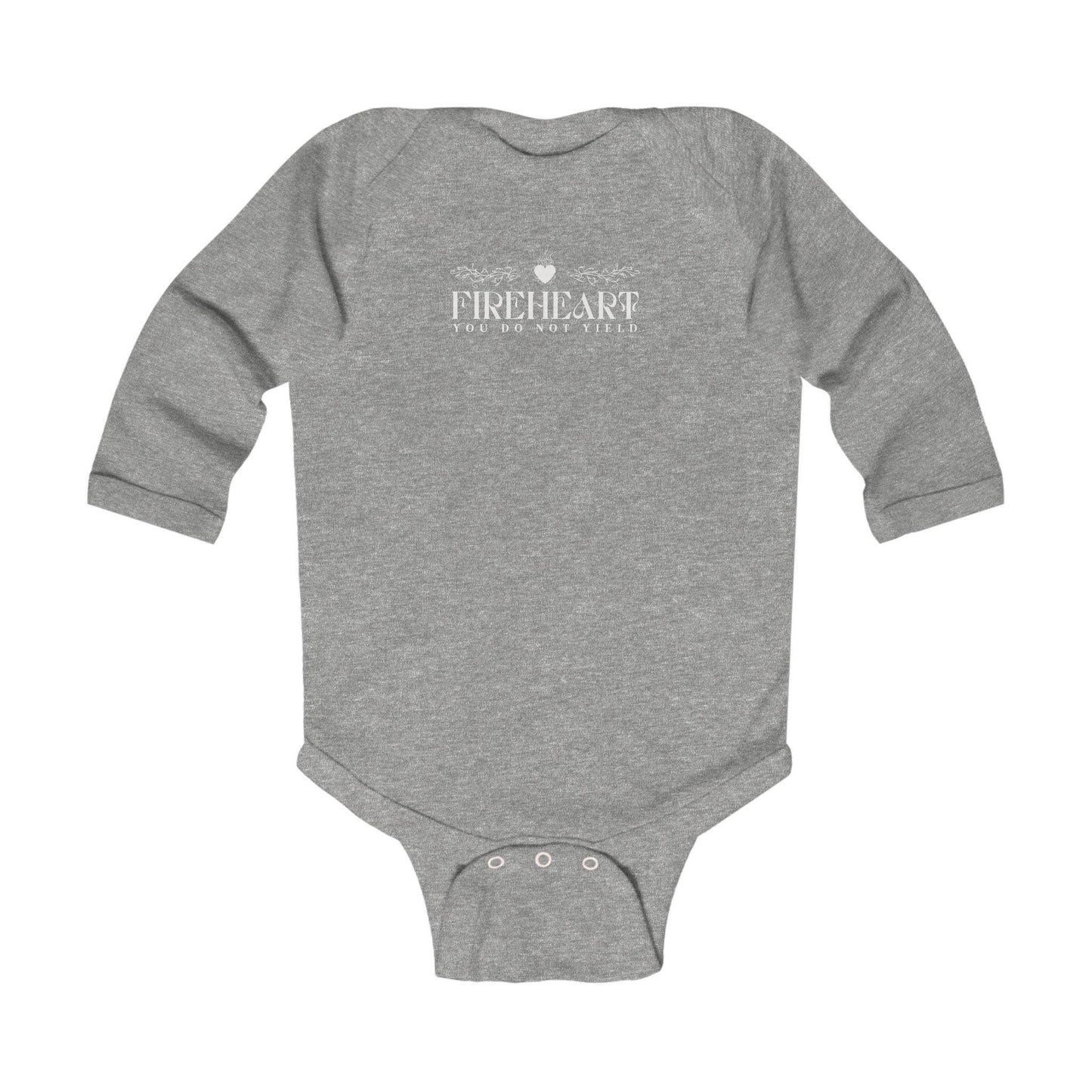 Fireheart Baby Bodysuit Long Sleeved, You Do Not Yield, Licensed SJM Merch, Throne of Glass KOA Sarah J Maas Bookish Baby Shower Gifts