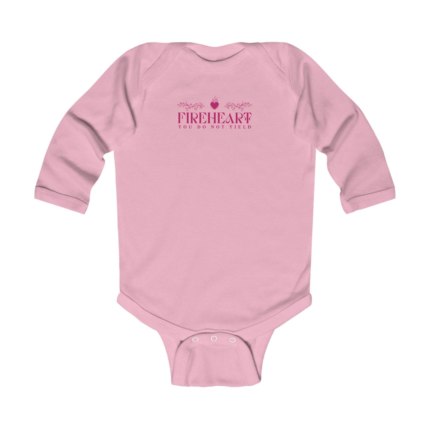 Fireheart Baby Bodysuit Long Sleeved, You Do Not Yield, Licensed SJM Merch, Throne of Glass KOA Sarah J Maas Bookish Baby Shower Gifts