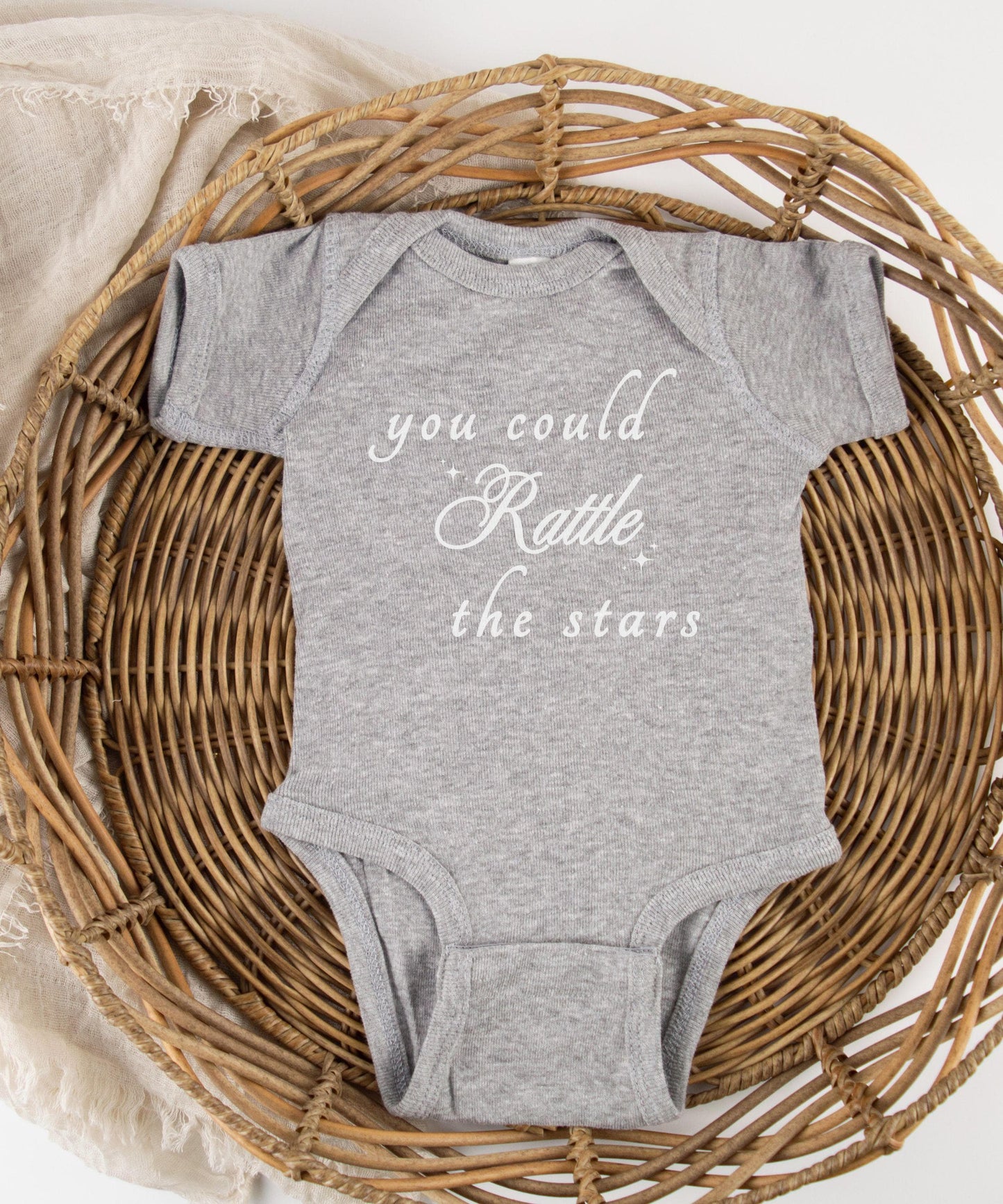 You Could Rattle The Stars, Throne of Glass Baby Bodysuit, Licensed SJM Merch, Sarah J Maas Baby Clothes Bookish Baby Shower Gifts TOG Merch