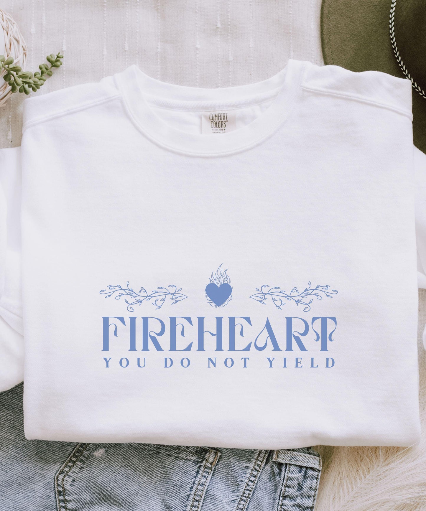 Fireheart Sweatshirt, Throne of Glass Licensed SJM Shirt You Do Not Yield Comfort Colors Sweatshirt Aelin Galathynius TOG KOA Kingdom of Ash