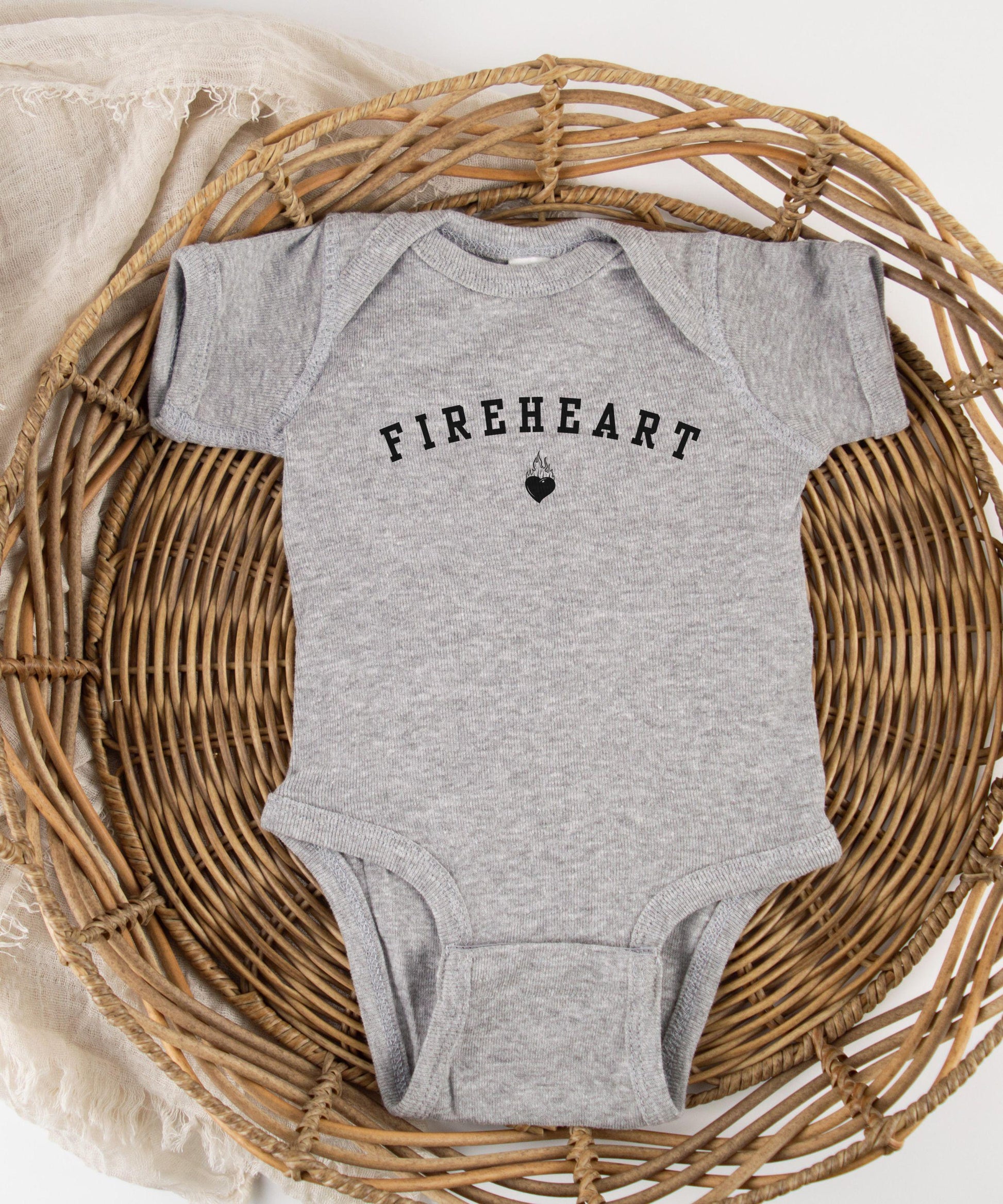 Fireheart Baby Bodysuit, Licensed SJM Merch Aelin Galathynius Throne of Glass Baby Clothes Sarah J Maas Bookish Baby Gift Kingdom of Ash