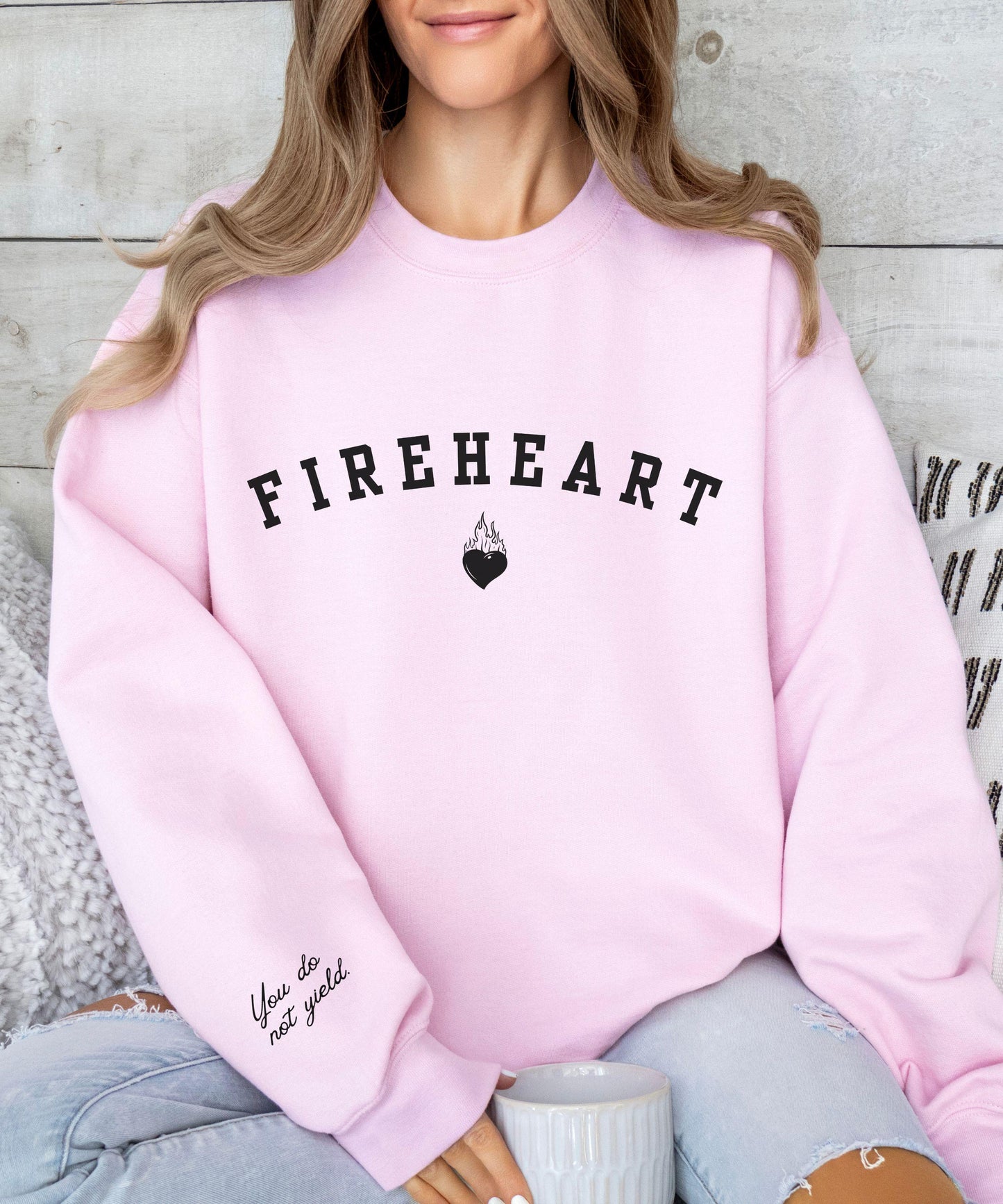 Fireheart You do Not Yield Sleeve Print Sweatshirt, Licensed SJM Merch, Sarah J Maas Sweatshirt, Throne of Glass Kingdom of Ash Aelin Shirt