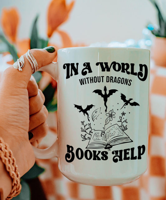 Dragon Mug, Fantasy Romance Reader Mug, Dragon Gifts Romantasy Merch Reader Gift, Book Lover coffee mug, Bookish Things, Gift for Book Lover