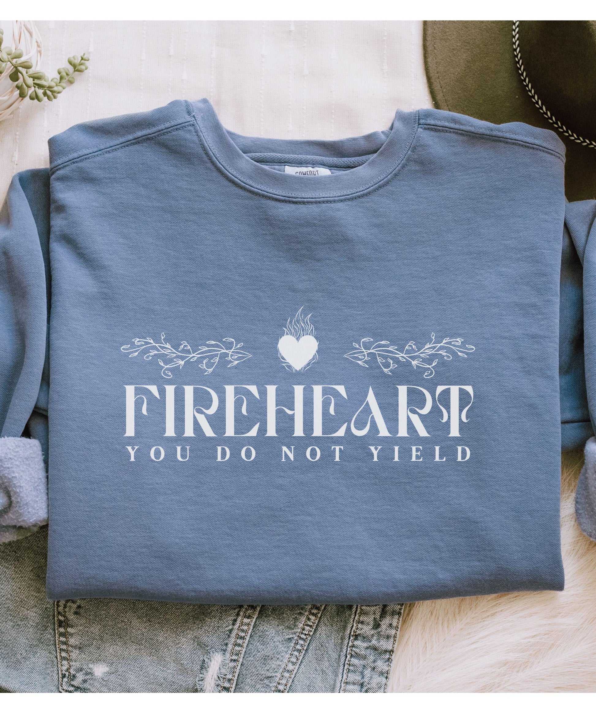 Fireheart Sweatshirt, Throne of Glass Licensed SJM Shirt You Do Not Yield Comfort Colors Sweatshirt Aelin Galathynius TOG KOA Kingdom of Ash