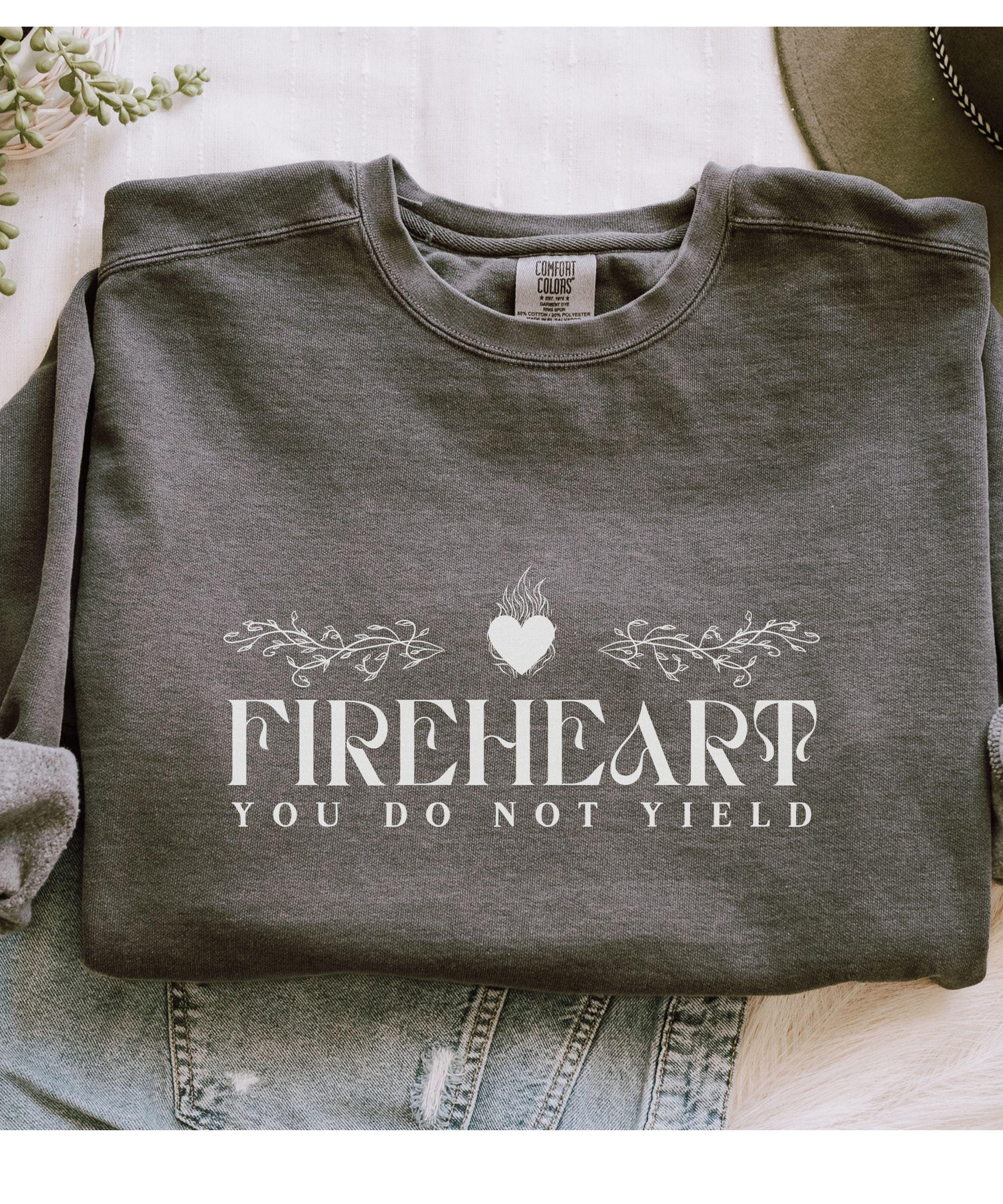 Fireheart Sweatshirt, Throne of Glass Licensed SJM Shirt You Do Not Yield Comfort Colors Sweatshirt Aelin Galathynius TOG KOA Kingdom of Ash