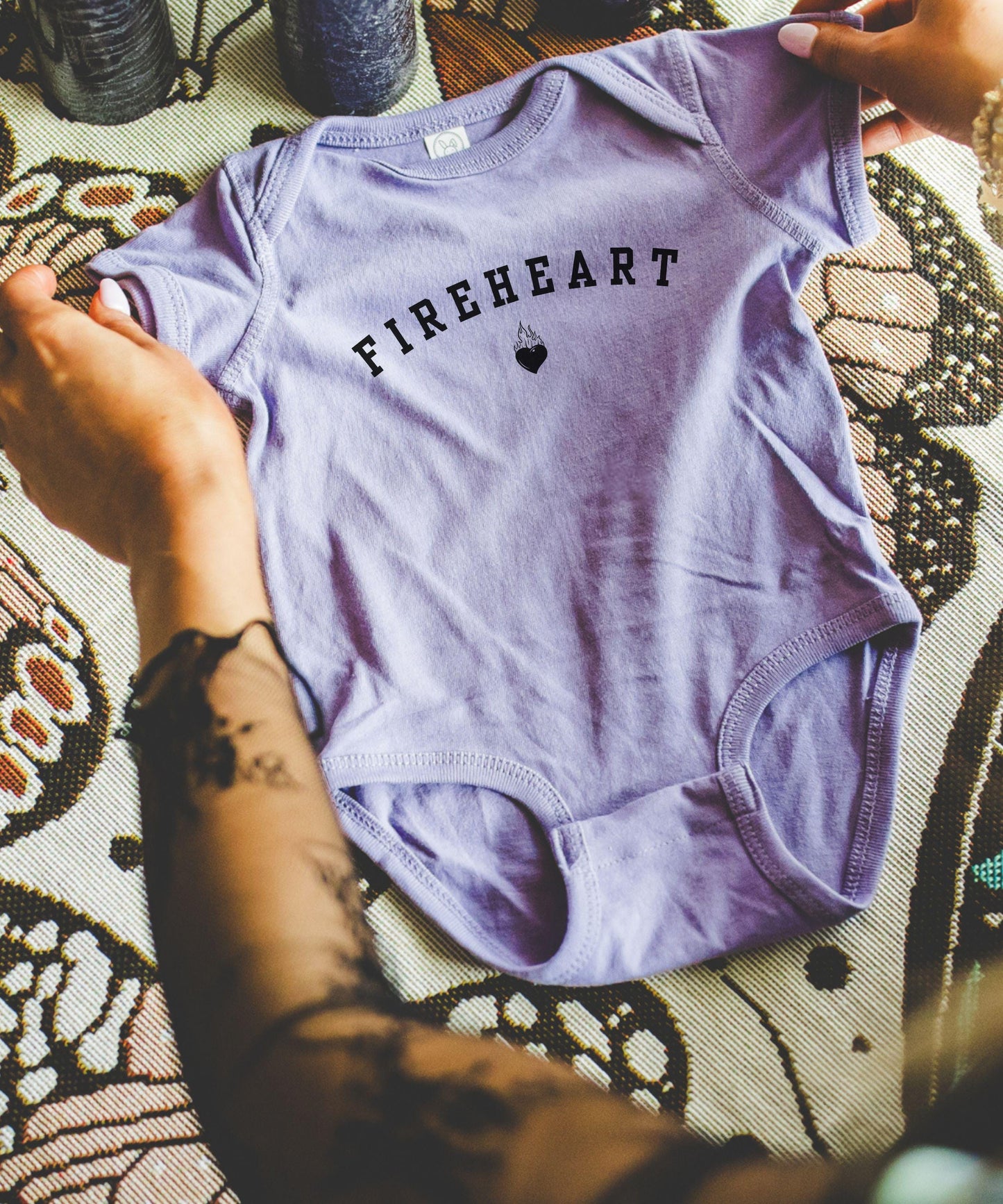 Fireheart Baby Bodysuit, Licensed SJM Merch Aelin Galathynius Throne of Glass Baby Clothes Sarah J Maas Bookish Baby Gift Kingdom of Ash