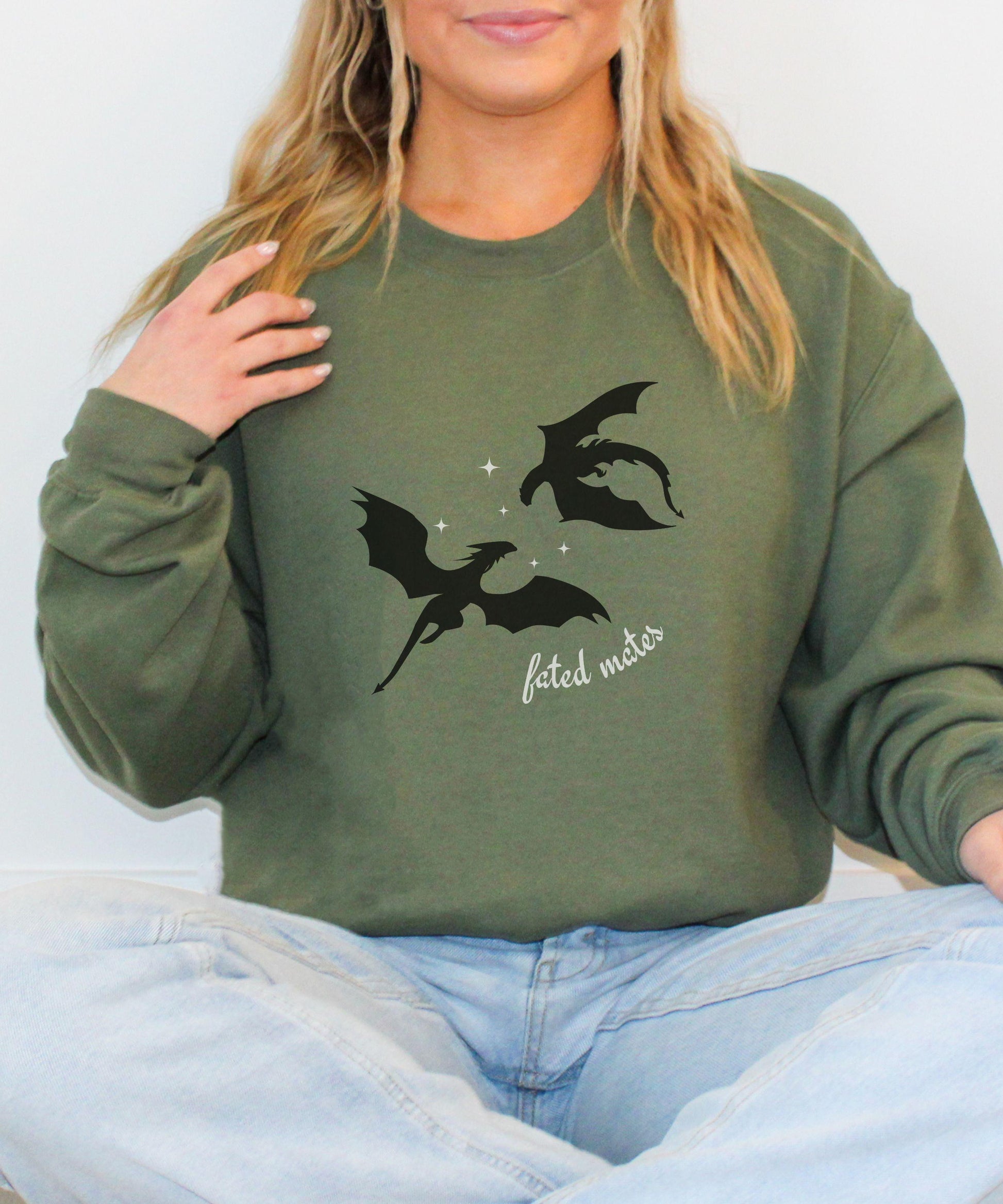 Fated Mates Dragon Sweatshirt, Wyvern Sweatshirt Romantasy Reader Shirt Fantasy Romance Book Tropes Shirt, Romance Book Merch Bookish Things