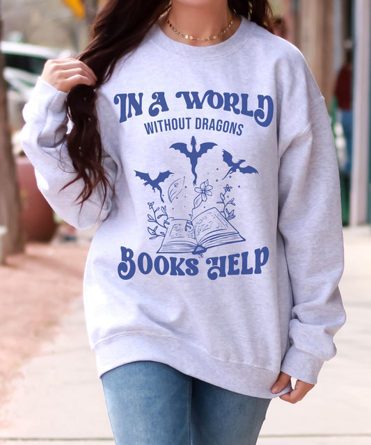 Dragon Sweatshirt for Book Lovers, Fantasy Romance Reader Sweatshirt, Romantasy Sweatshirt, Book Dragon Merch Reader Gift, Bookish Things