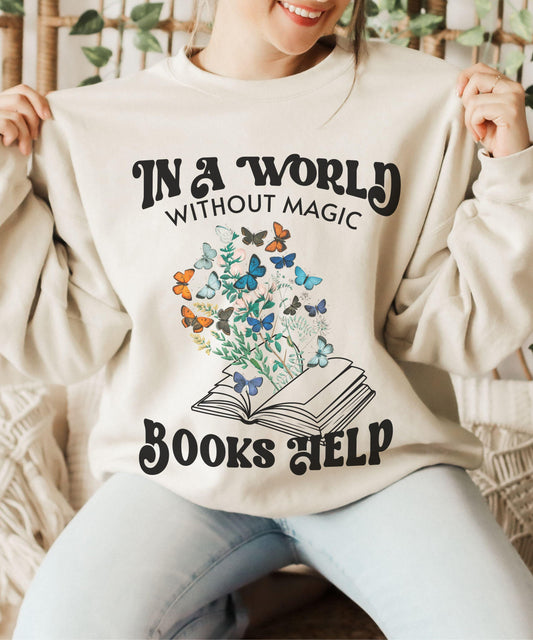 Fantasy Sweatshirt, Caterpillar Butterfly Sweatshirt, Self Care Sweatshirt Romantasy Sweatshirt Bookish Shops Nature Granola Girl Sweatshirt