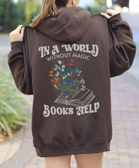 Romantasy Sweatshirt, Fantasy Reader Sweatshirt, Books Help, Bookish Granola Girl Butterfly Caterpillar Hoodie, Romantasy Book Merch