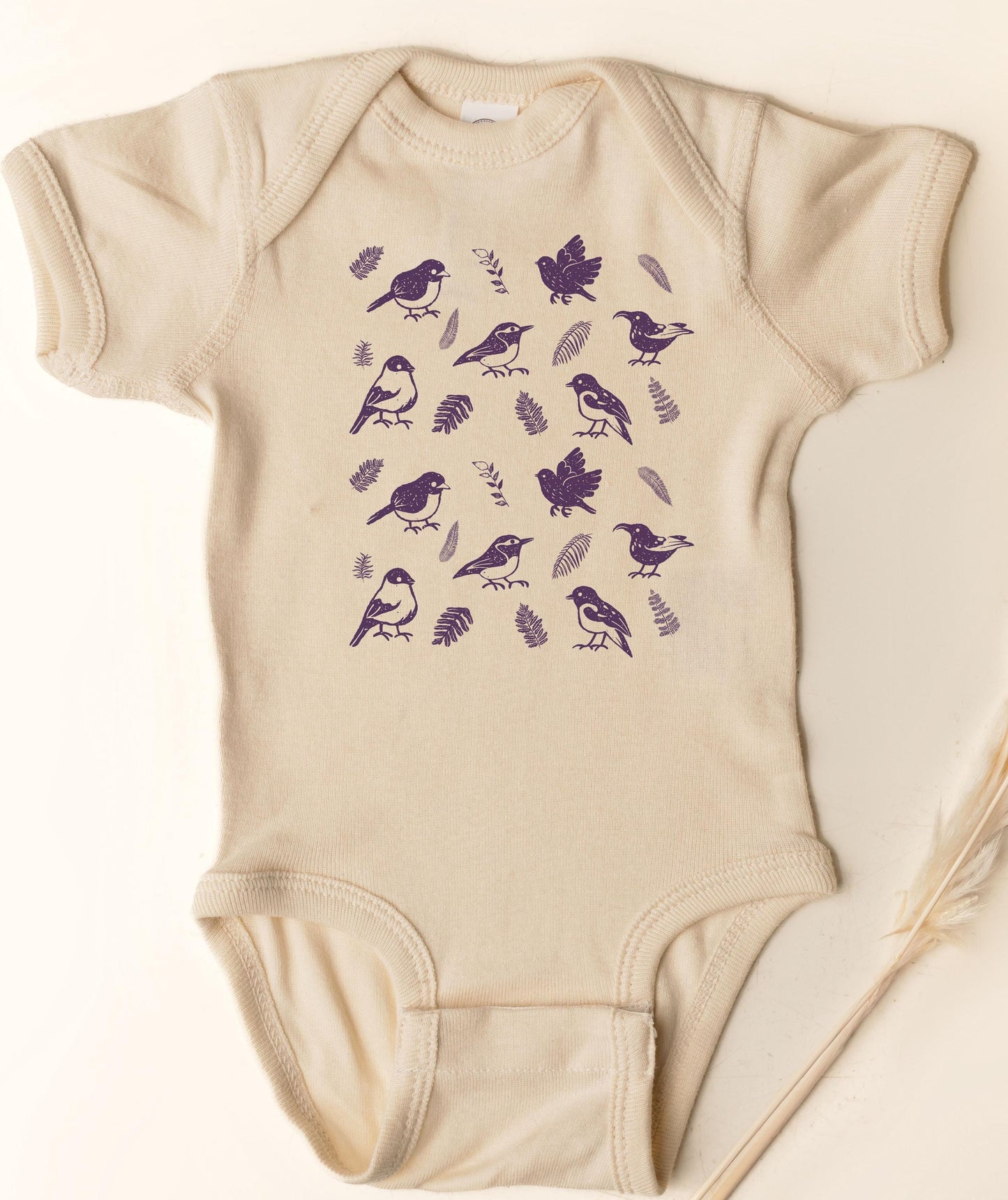 Linocut Bird Baby Bodysuit, Nature Inspired Baby Clothes, Bird Baby Gift, Cottagecore Baby Clothes, Cottage Core Baby