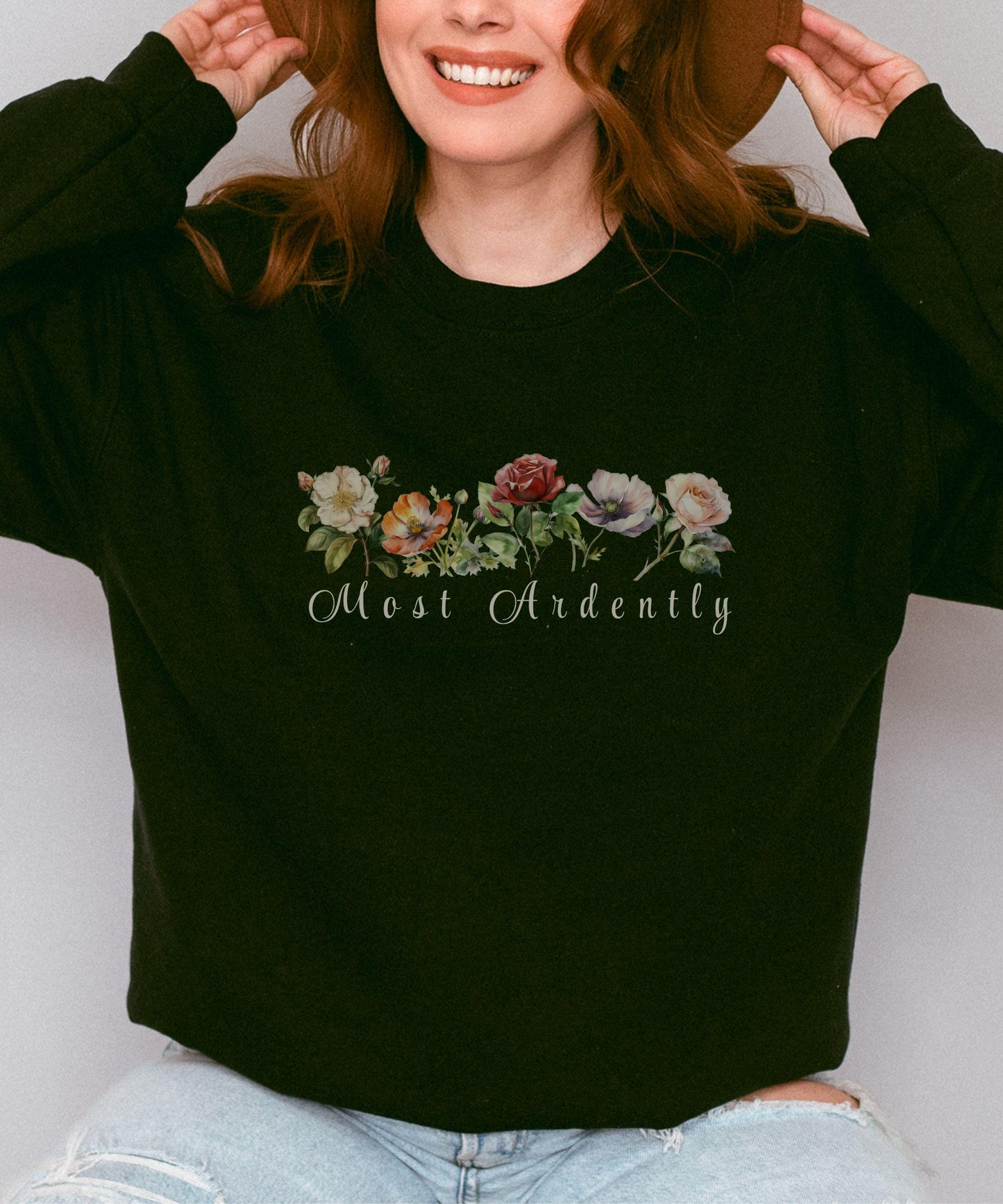 Most Ardently Jane Austen Shirt, Cottagecore Pride and Prejudice Sweatshirt Librariancore Romantic Academia Mr Darcy Romance Book Merch