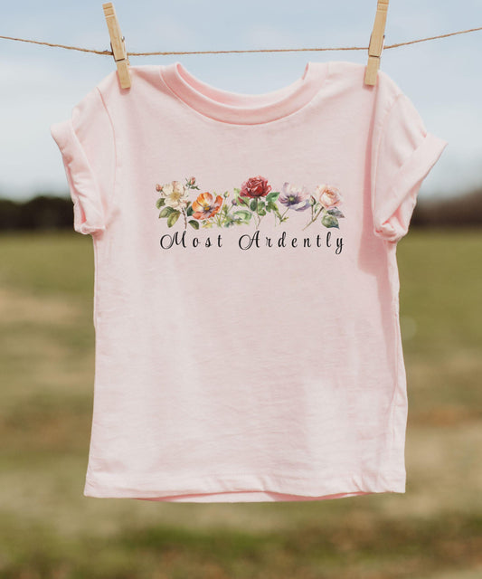 Most Ardently Shirt Kids, Jane Austen Shirt for Toddler Librariancore Shirt Girls Academia Shirt, Jane Austen Gifts Kids Literary Shirt Girl