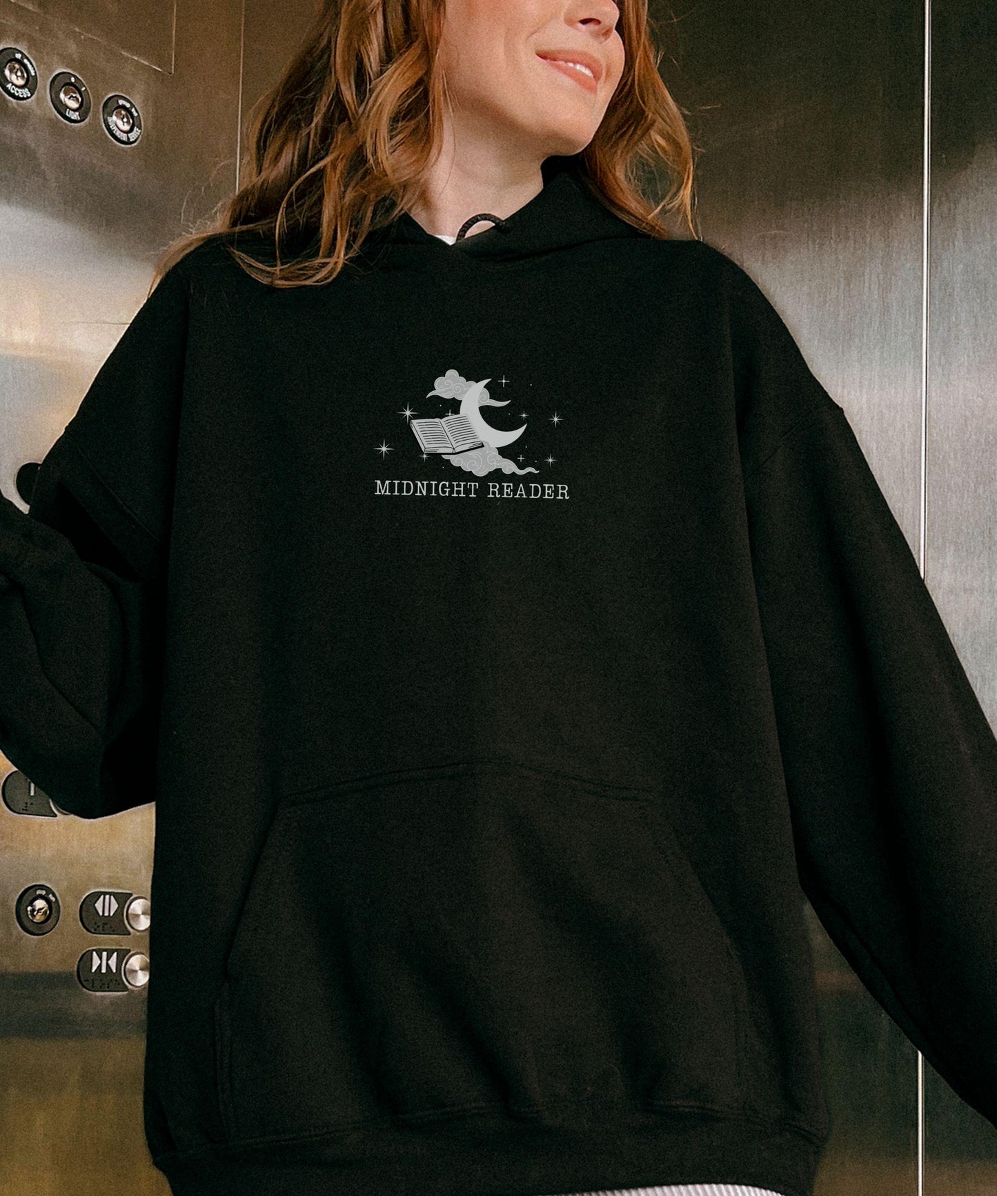 Midnight Reader Hoodie, One More Chapter Bookish Things Romantasy Sweatshirt Late Night Reader, Booklover Gift Reading Hoodie Bookish Hoodie