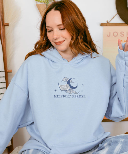 Midnight Reader Hoodie, One More Chapter Bookish Things Romantasy Sweatshirt Late Night Reader, Booklover Gift Reading Hoodie Bookish Hoodie