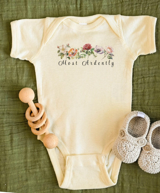 Most Ardently Jane Austen Baby Bodysuit, Pride and Prejudice Baby Clothes, Literature Baby Gifts, Bookish Baby Shower Gift, Cottagecore Baby