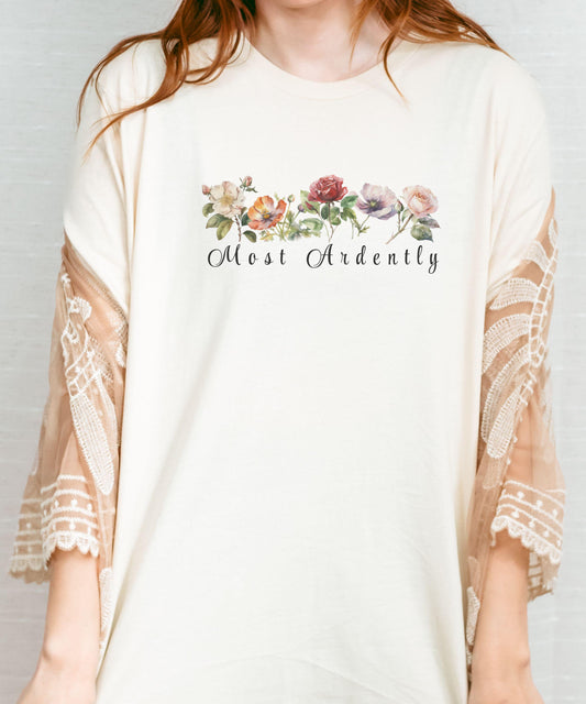 Most Ardently Jane Austen Shirt, Pride and Prejudice Gifts Librariancore Romantic Academia Mr Darcy Romance Book Merch Literary Shirt