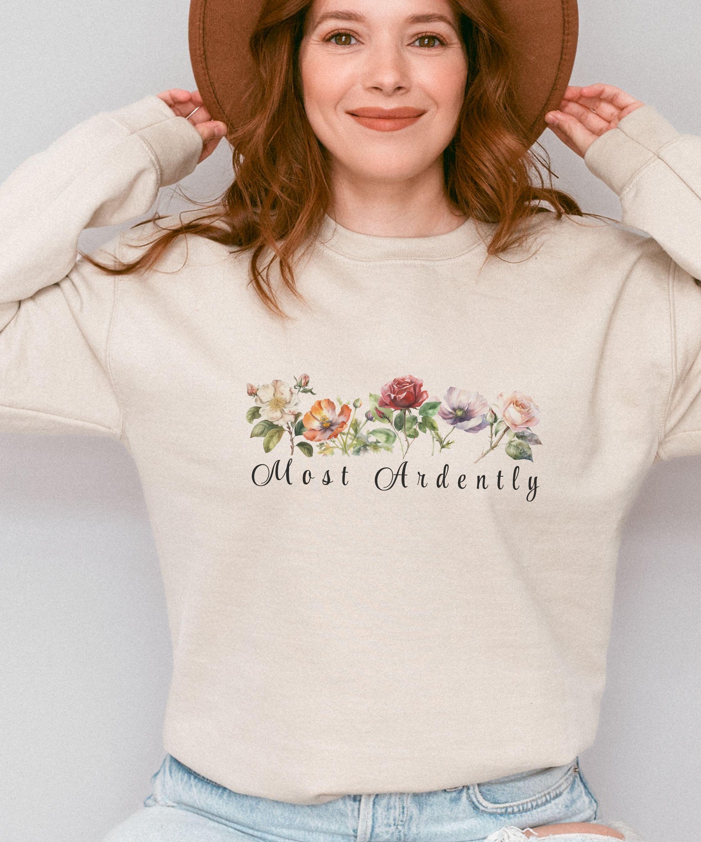 Most Ardently Jane Austen Shirt, Cottagecore Pride and Prejudice Sweatshirt Librariancore Romantic Academia Mr Darcy Romance Book Merch