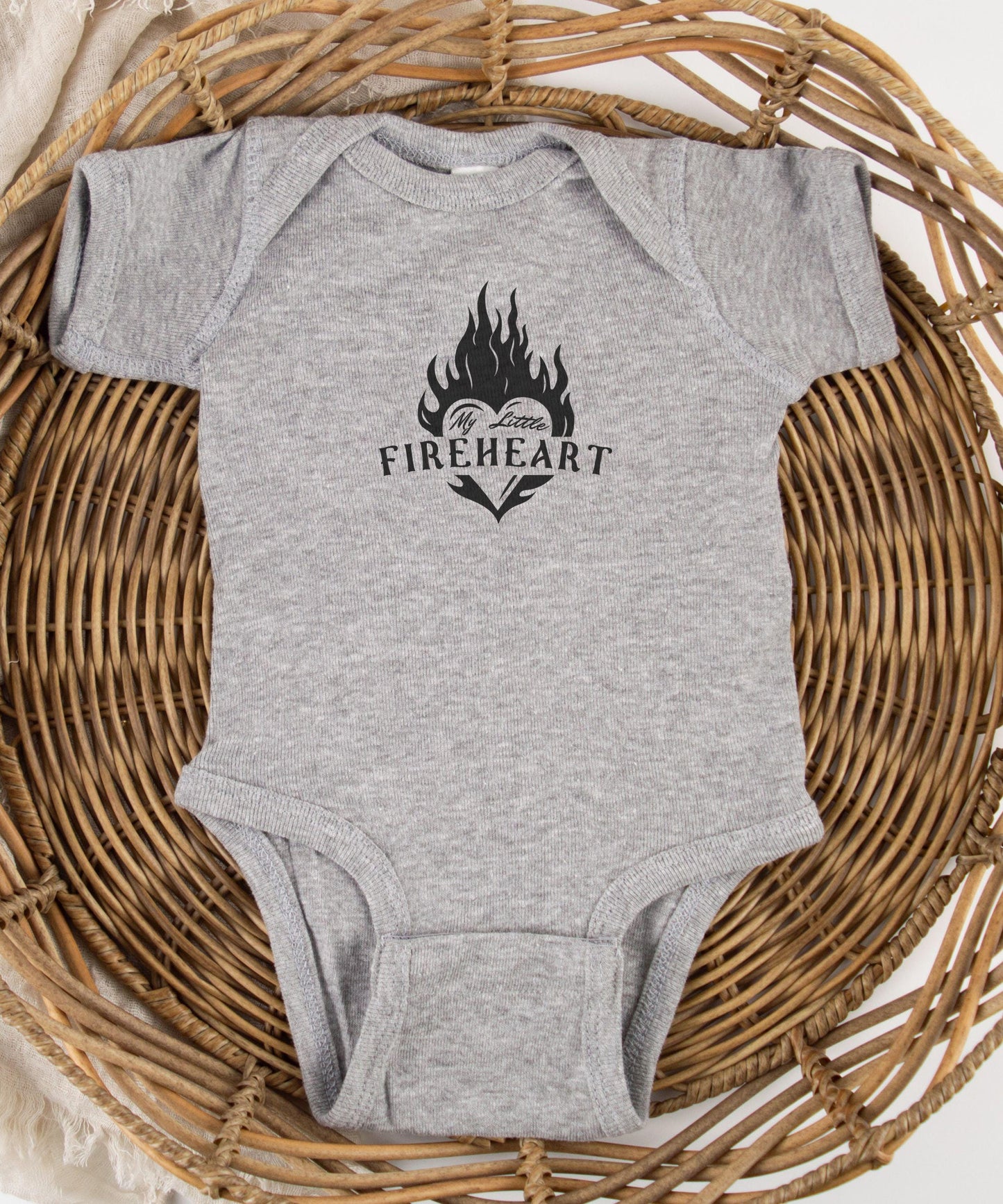 My Little Fireheart Baby Bodysuit, Licensed SJM Merch Aelin Galathynius Throne of Glass Baby Clothes Sarah J Maas Baby Gift Kingdom of Ash