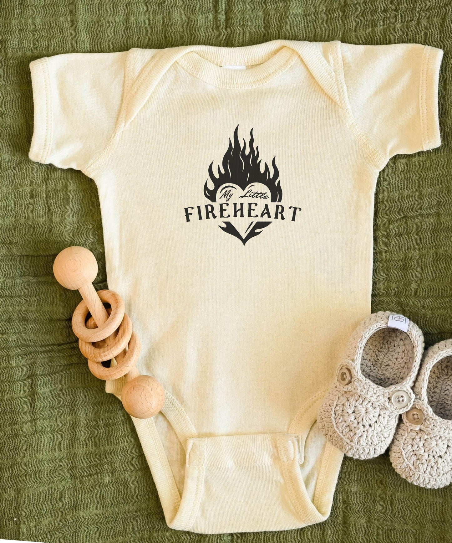 My Little Fireheart Baby Bodysuit, Licensed SJM Merch Aelin Galathynius Throne of Glass Baby Clothes Sarah J Maas Baby Gift Kingdom of Ash