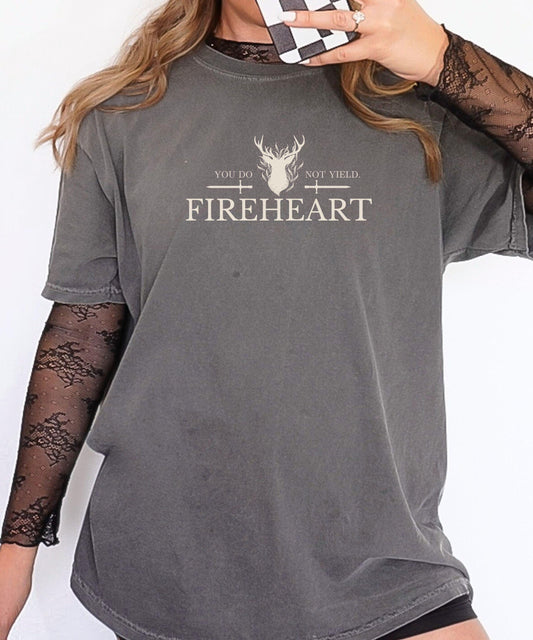 Fireheart Shirt, You Do not Yield Aelin Galathynius Licensed SJM Merch, Terrasen Shirt Throne of Glass Sarah J Maas Gifts Kingdom of Ash Tee