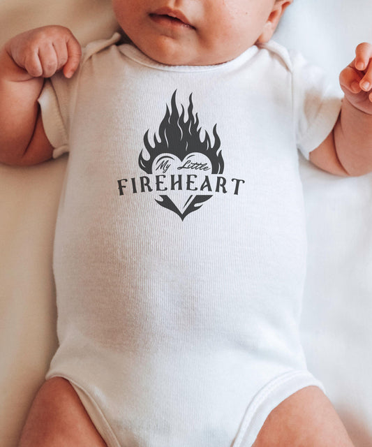 My Little Fireheart Baby Bodysuit, Licensed SJM Merch Aelin Galathynius Throne of Glass Baby Clothes Sarah J Maas Baby Gift Kingdom of Ash