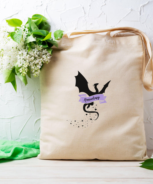 Romantasy Tote Bag, Wyvern Tote Bag Dragon Gifts Romance Book Merch, Fantasy Romance Book Tote Romantasy Reader Gift, Booklover Gifts