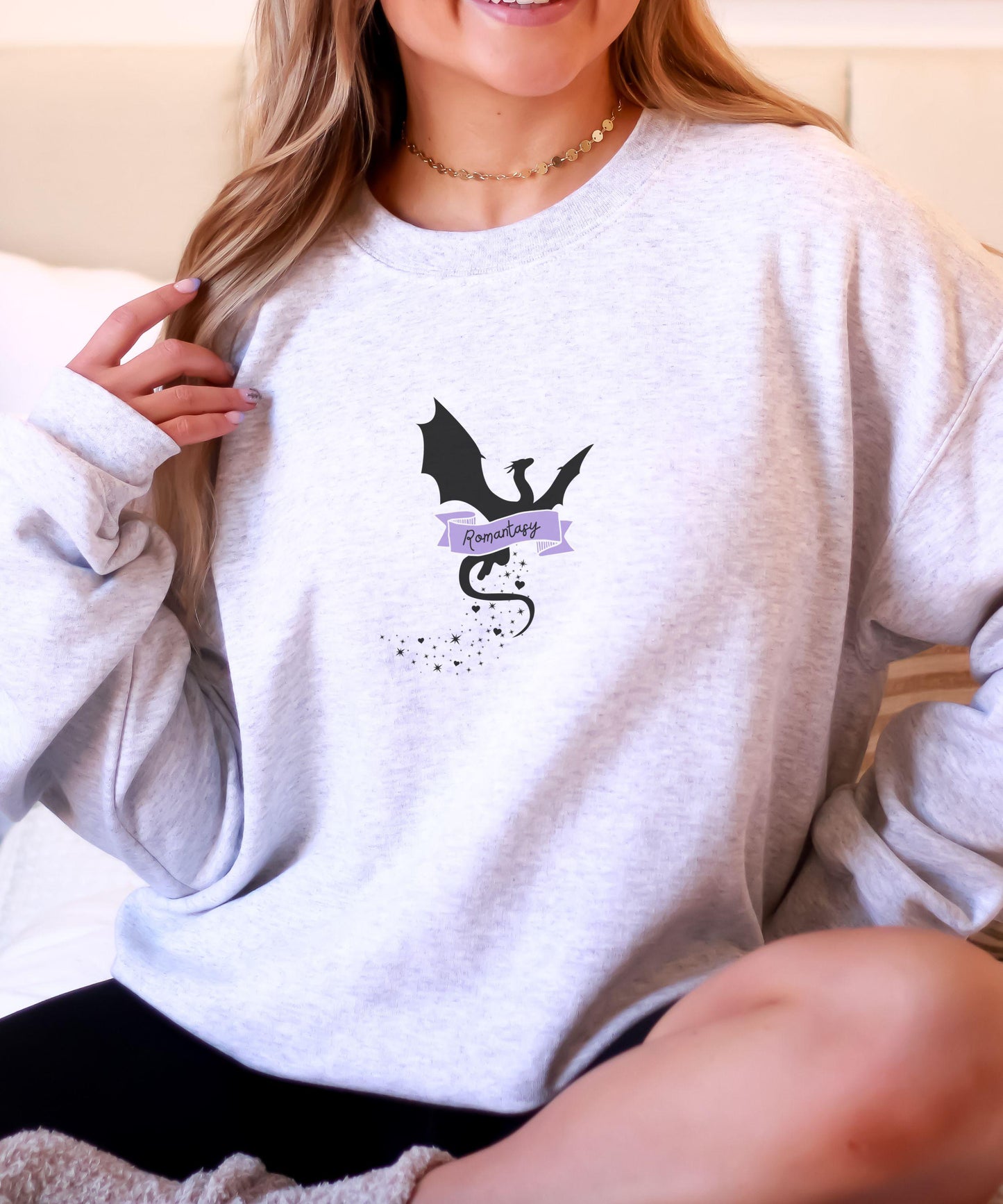 Romantasy Sweatshirt, Dragon Sweatshirt, Wyvern Sweatshirt Fantasy Romance Book Merch, Booklover Gifts Romantasy Apparel, Book Dragon Shirt