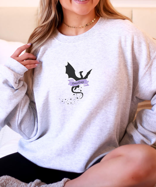 Romantasy Sweatshirt, Dragon Sweatshirt, Wyvern Sweatshirt Fantasy Romance Book Merch, Booklover Gifts Romantasy Apparel, Book Dragon Shirt