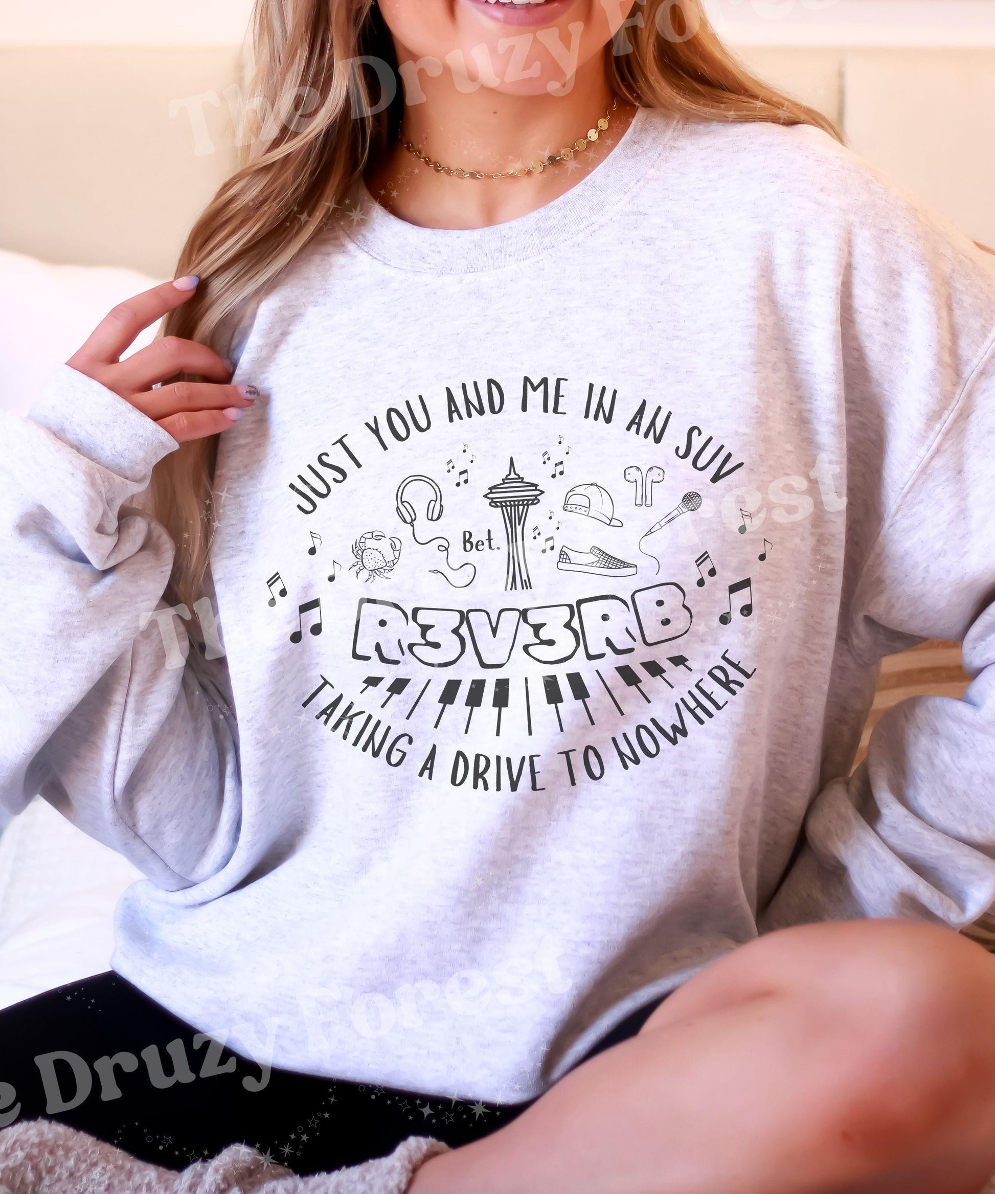 You and Me In an SUV, Reverse Kate Stewart Sweatshirt Licensed Book Merch, Reverb Sweatshirt, The Bittersweet Symphony Book Series
