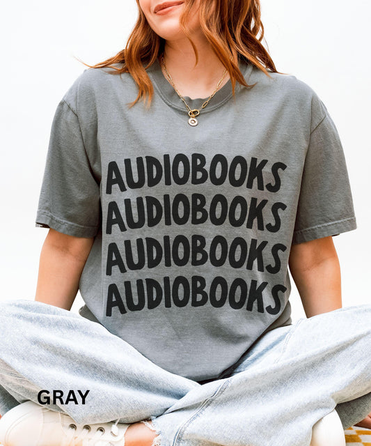 Audiobooks Shirt, Booklover Gifts Shirts for Readers, Audiobook lover Gift Smut Reader Dark Romance Reader Gift Minimalist Downtown Girl Tee